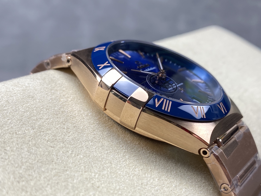 Super Clone 1:1 Omega Constellation Blue Dial Rose Gold Watch – Master Chronometer