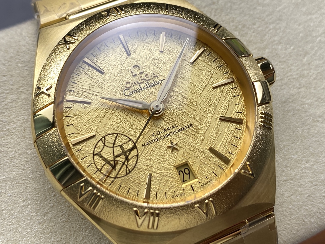 Super Clone 1:1 Omega Constellation Full Gold Meteorite Dial Watch – Master Chronometer