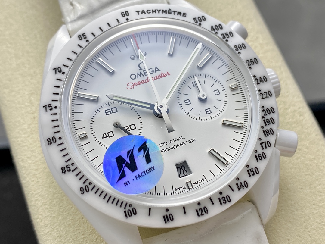 Super Clone 1:1 Omega Speedmaster White Ceramic Chronograph Watch