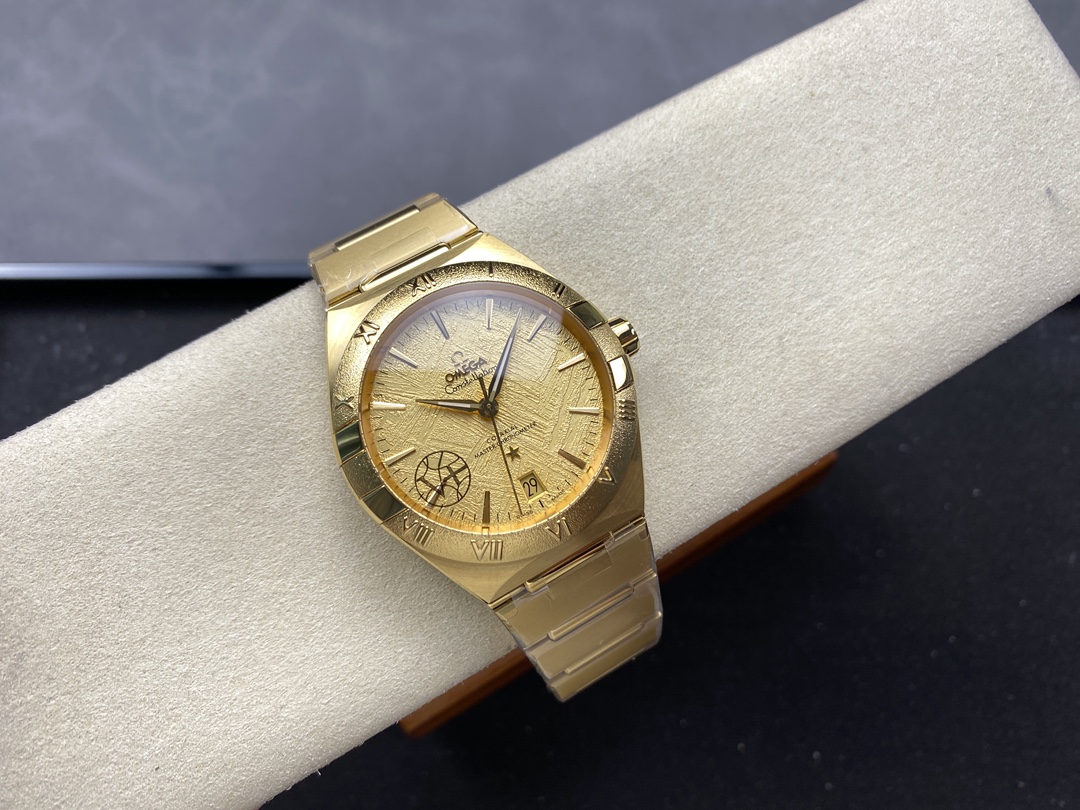 Super Clone 1:1 Omega Constellation Full Gold Meteorite Dial Watch – Master Chronometer