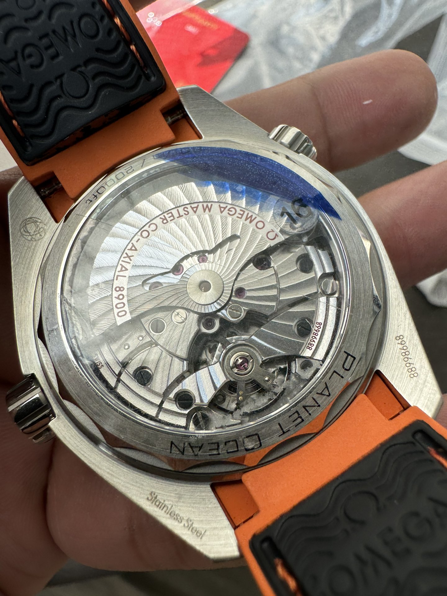 Super Clone 1:1 Omega Seamaster Planet Ocean 600M Black Dial Orange Bezel Rubber Strap