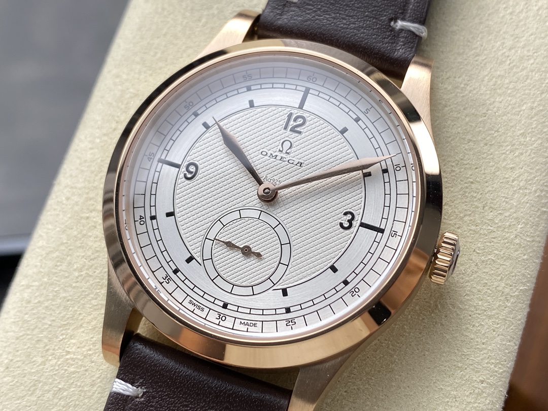 Super Clone 1:1 Omega De Ville Small Seconds Rose Gold Dress Watch