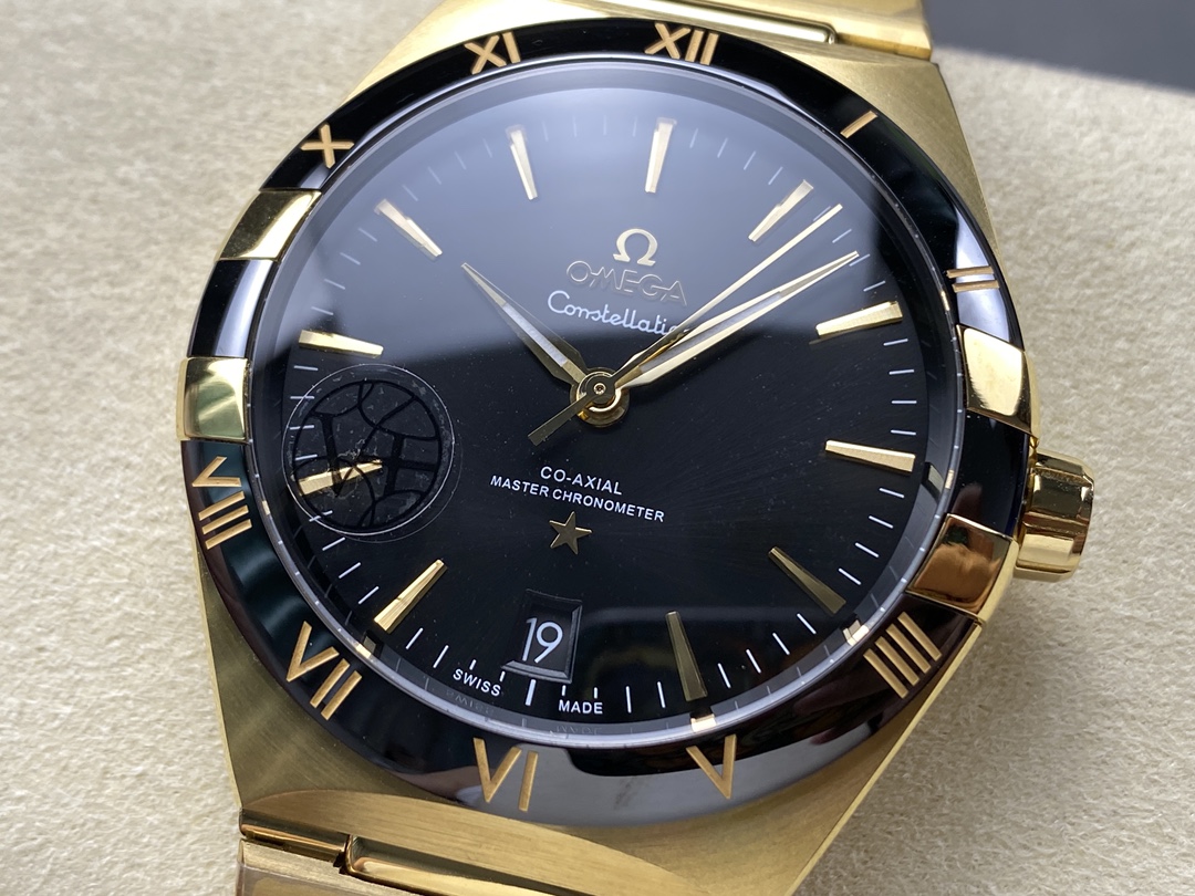 Super Clone 1:1 Omega Constellation Black Dial Gold Watch – Master Chronometer