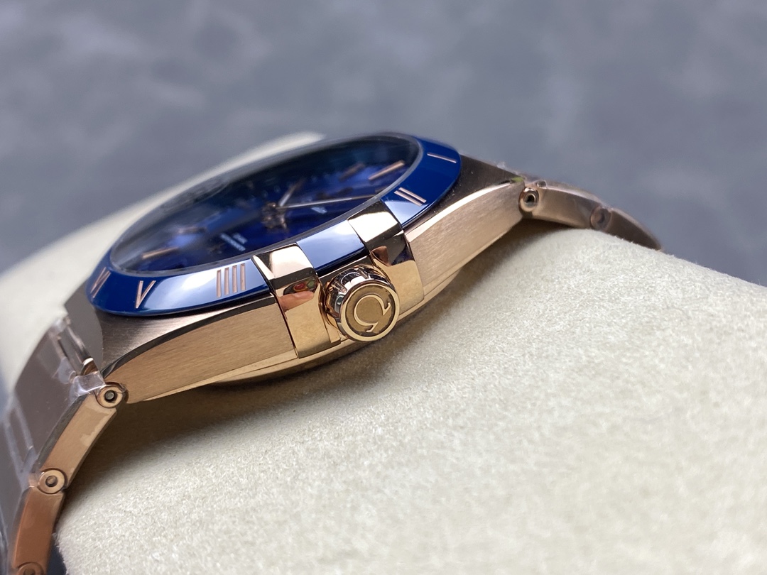 Super Clone 1:1 Omega Constellation Blue Dial Rose Gold Watch – Master Chronometer