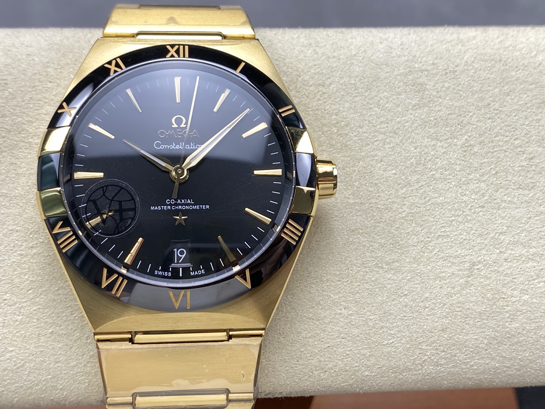 Super Clone 1:1 Omega Constellation Black Dial Gold Watch – Master Chronometer