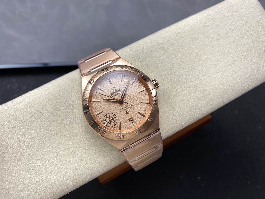 Super Clone 1:1 Omega Constellation Rose Gold Meteorite Dial Watch – Master Chronometer