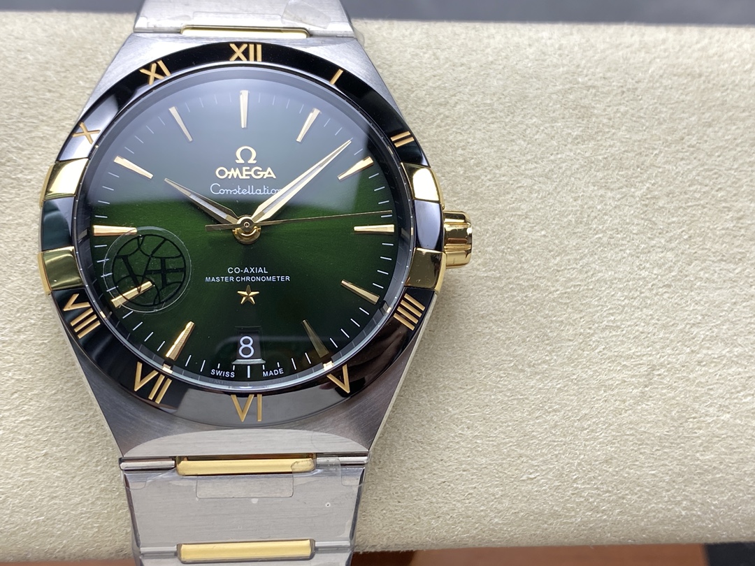 Super Clone 1:1 Omega Constellation Green Dial Two-Tone Gold Watch – Master Chronometer