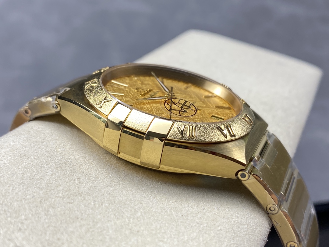 Super Clone 1:1 Omega Constellation Full Gold Meteorite Dial Watch – Master Chronometer