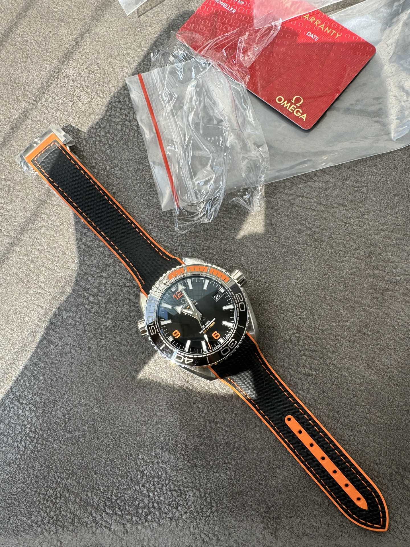Super Clone 1:1 Omega Seamaster Planet Ocean 600M Black Dial Orange Bezel Rubber Strap