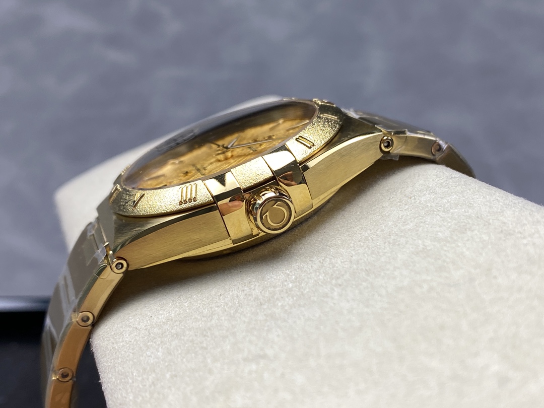 Super Clone 1:1 Omega Constellation Full Gold Meteorite Dial Watch – Master Chronometer