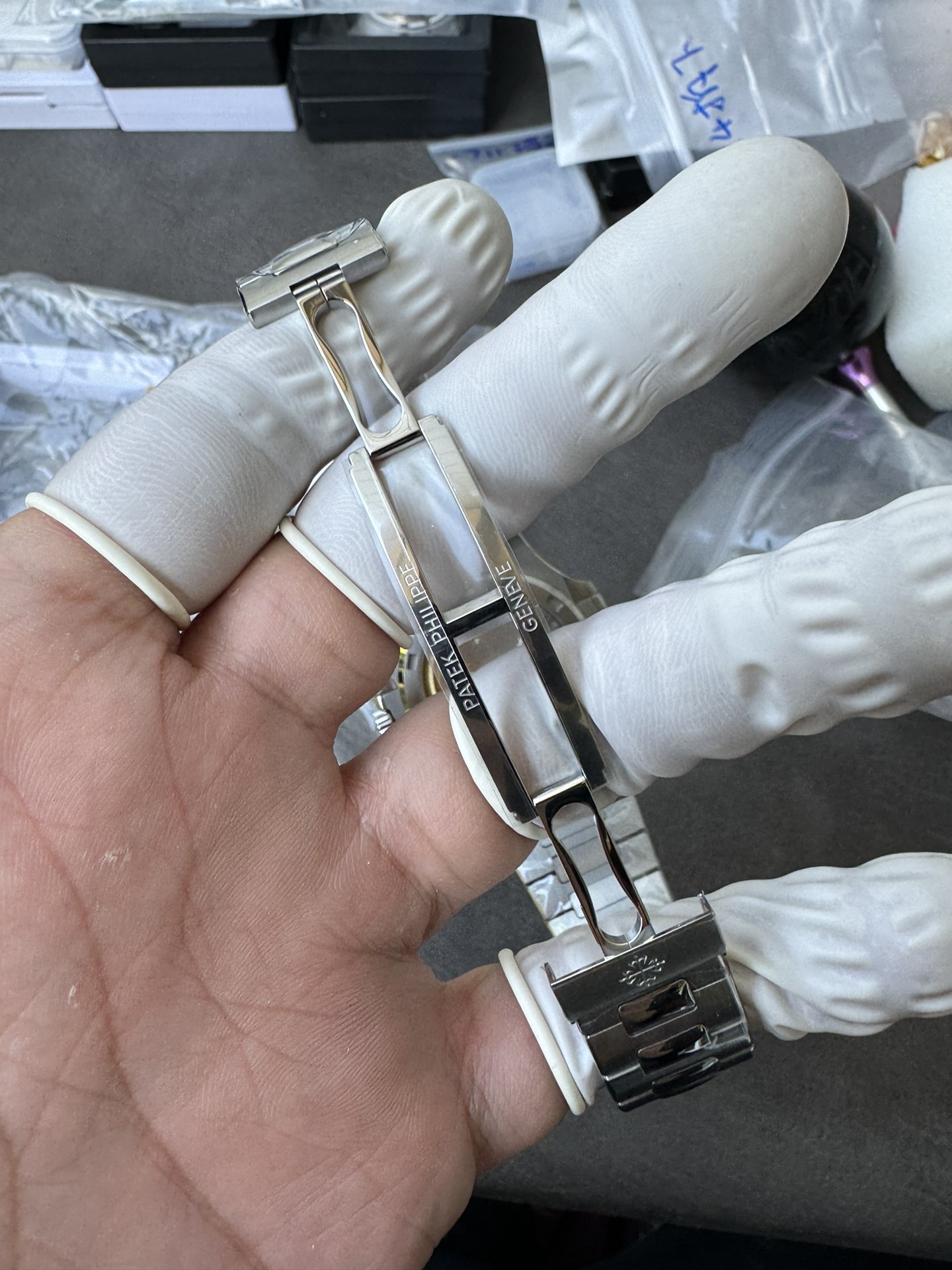 Super Clone 1:1 Patek Philippe Nautilus Date – Grey Gradient Dial / Blue Sapphire Bezel / Full Stainless Steel