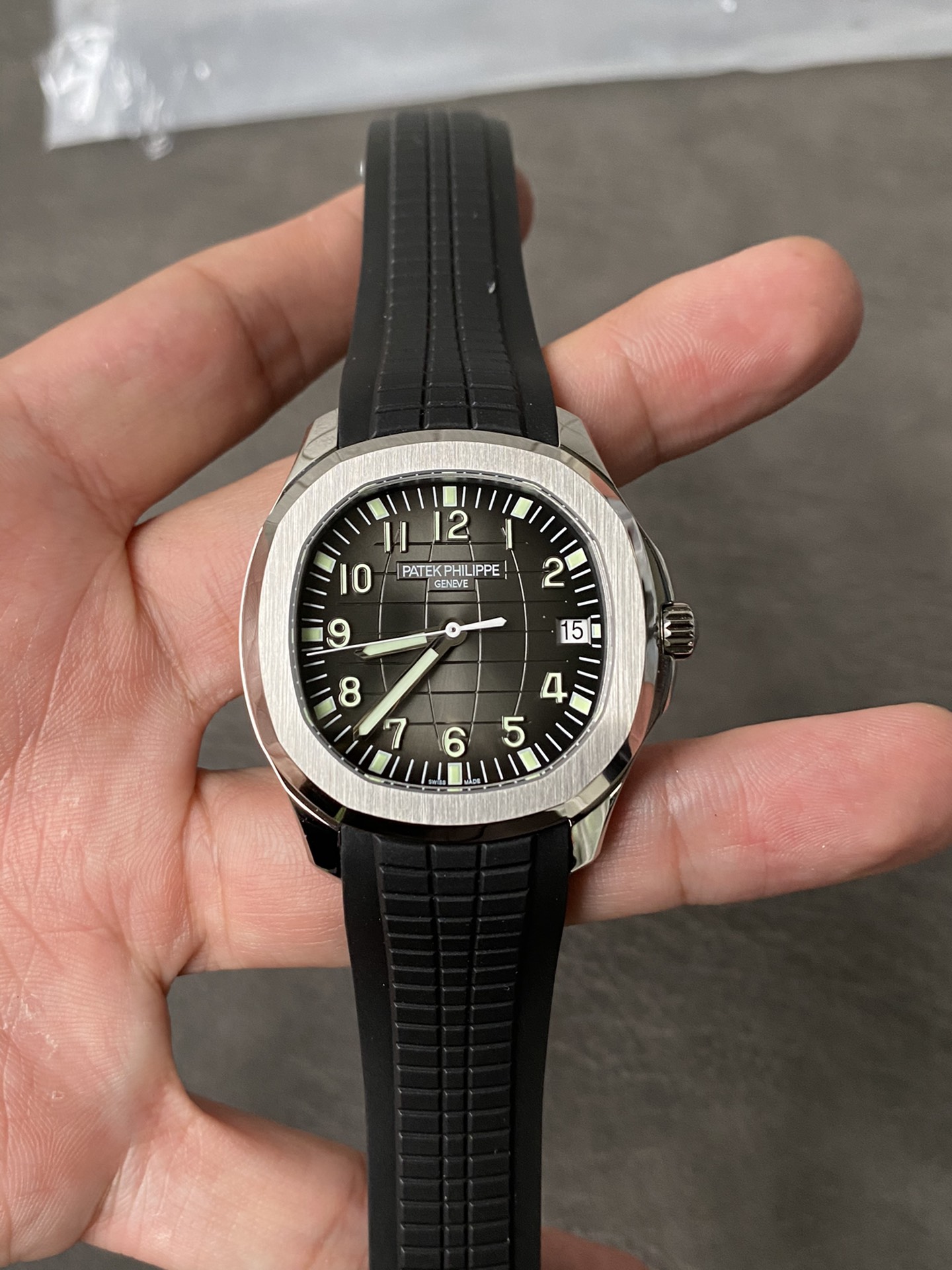 Super Clone 1:1 Patek Philippe Aquanaut Black Dial – Stainless Steel Case / Black Rubber Strap