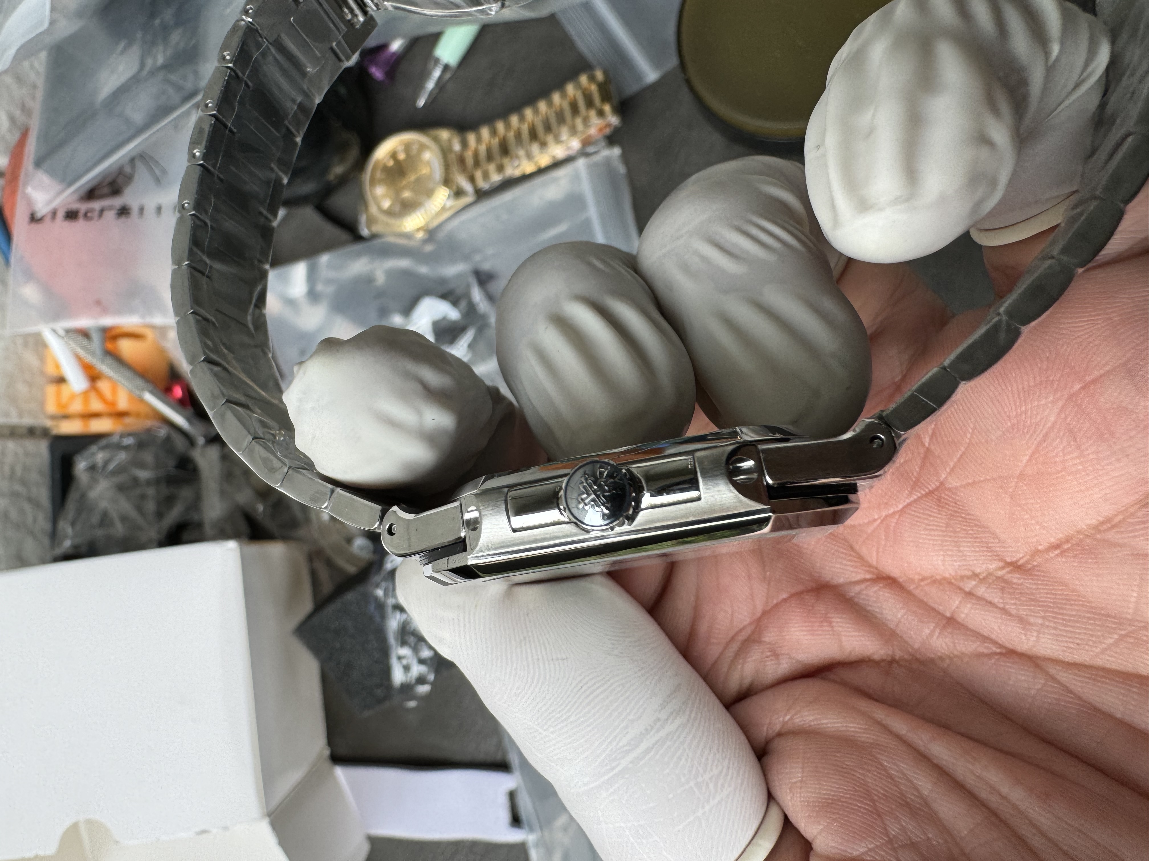 Super Clone 1:1 Patek Philippe 5821 Green Dial / Full Stainless Steel Bracelet / Date Display