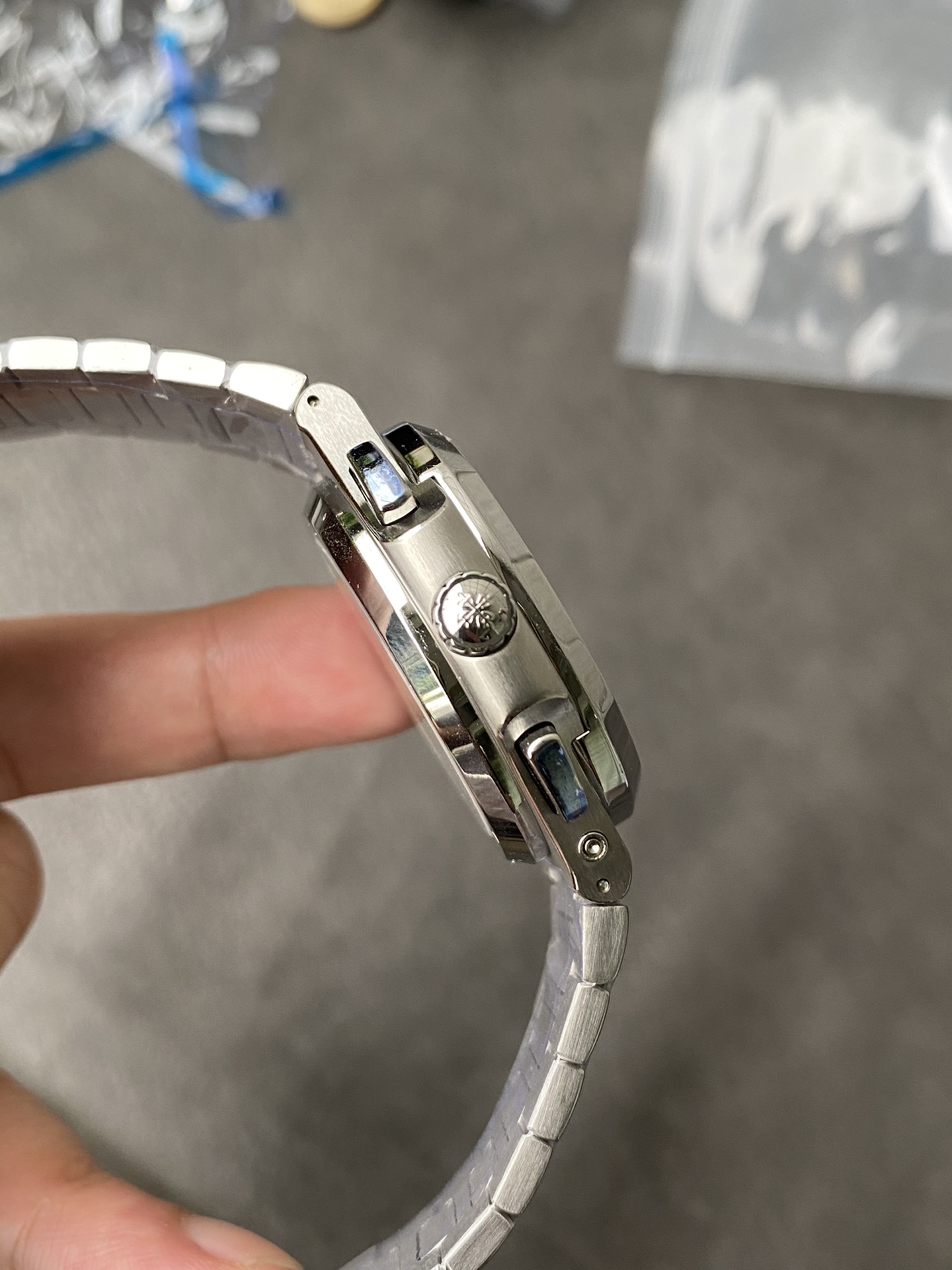 Super Clone 1:1 Patek Philippe Nautilus 5990/1A Travel Time Chronograph – Grey Dial / Full Stainless Steel