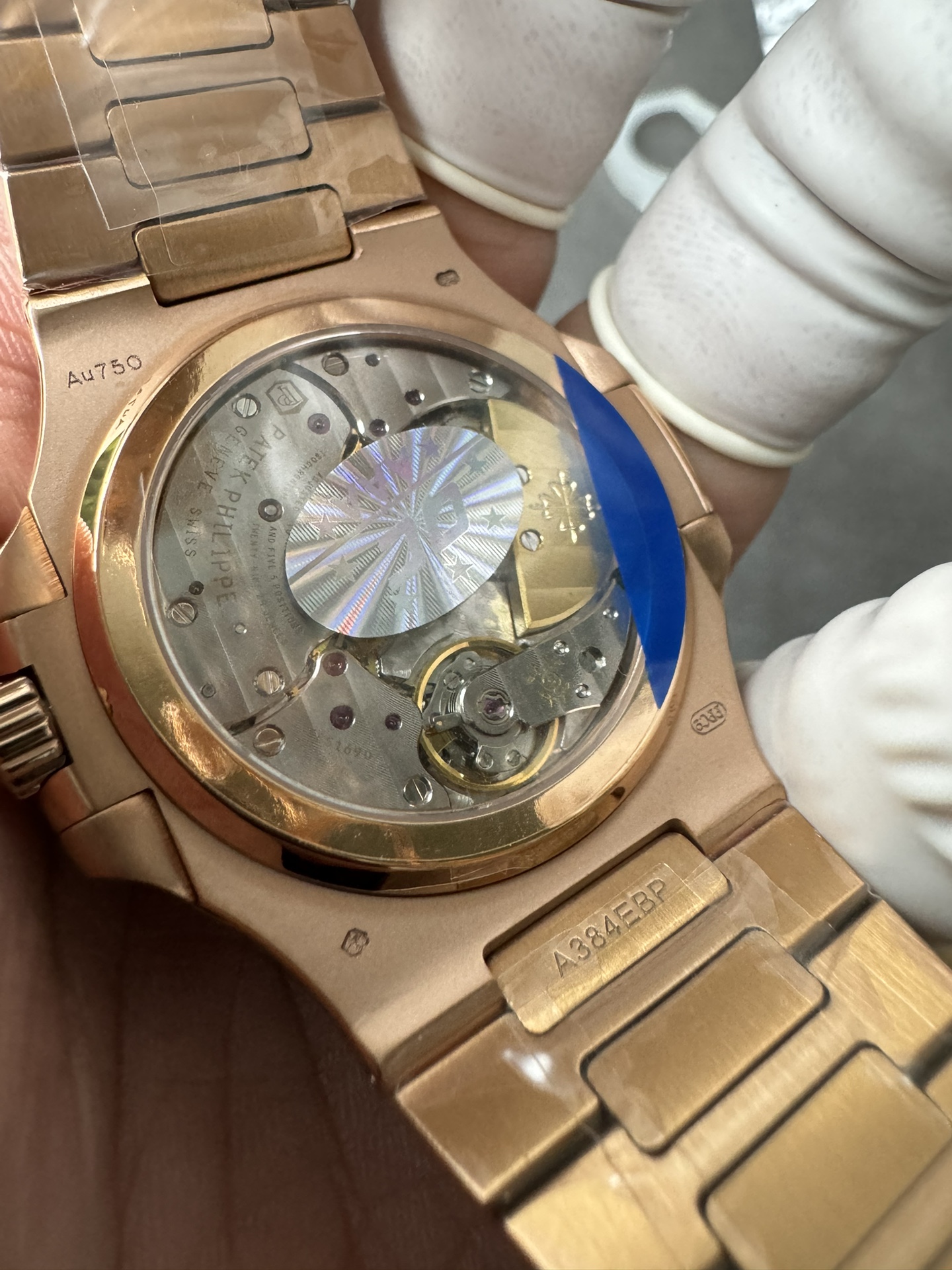 Super Clone 1:1 Patek Philippe Nautilus 5712R – Rose Gold / Black Textured Dial / Moonphase & Power Reserve Display / Upgraded Double Push Button Clasp