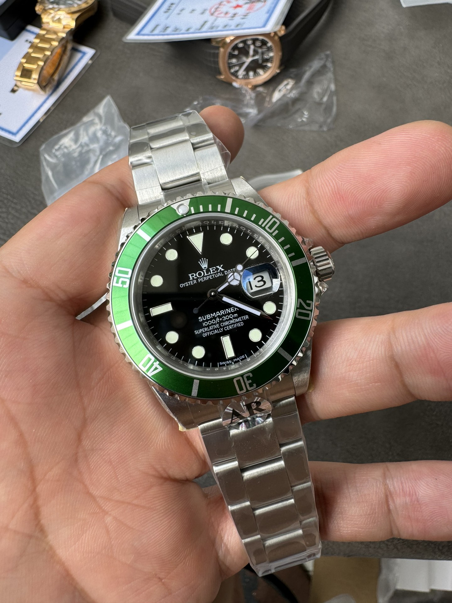 Super Clone 1:1 Rolex Submariner “Kermit” 16610LV / Green Bezel / Black Dial / Date Function / 40mm