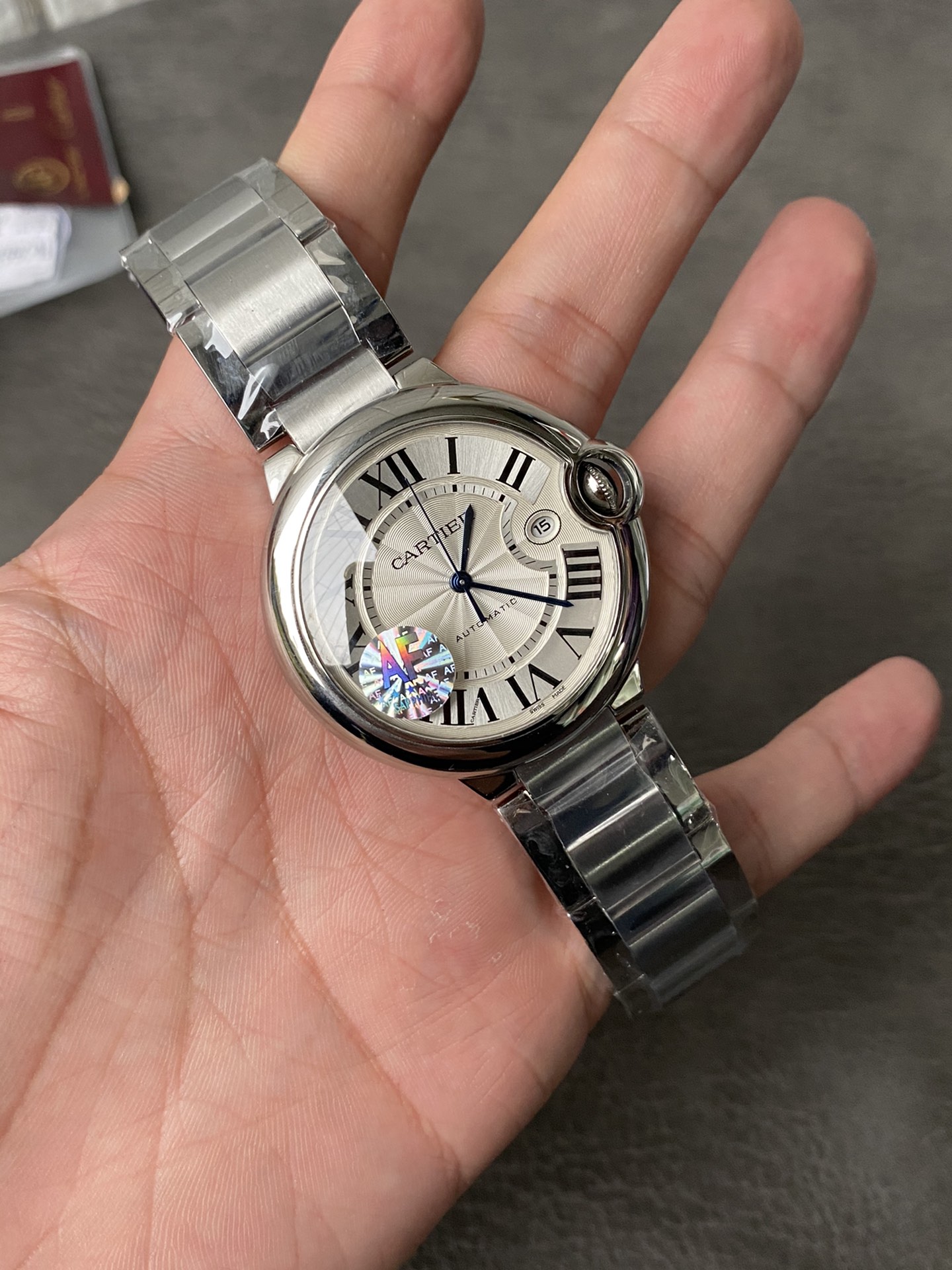 Super Clone 1:1 Cartier Ballon Bleu 42mm / Silver Dial / Roman Numerals / Steel Bracelet