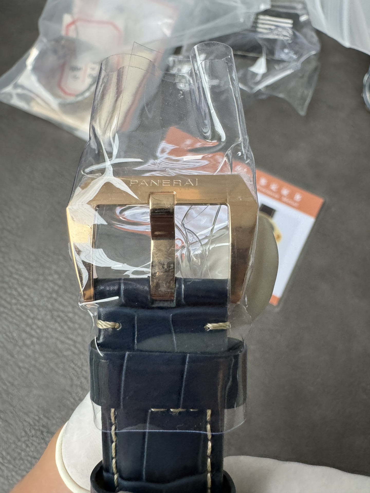 Super Clone 1:1 Panerai Luminor Marina PAM01114 – Blue Dial / Bronze Case / Navy Blue Leather Strap / 44mm