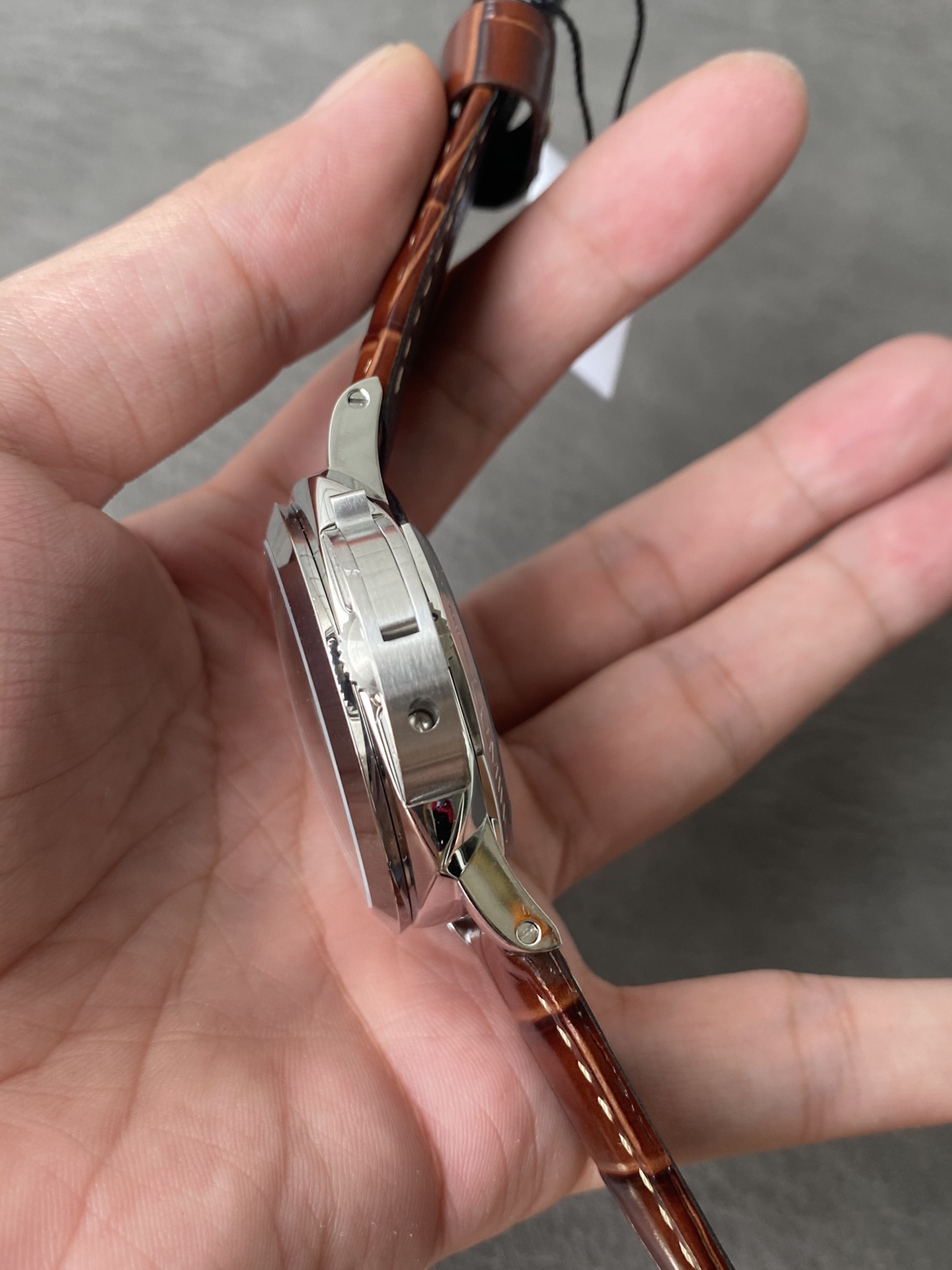 Super Clone 1:1 Panerai Luminor Marina PAM01116 – Green Dial / Polished Steel / Blue Hands / Brown Crocodile Leather Strap / 44mm