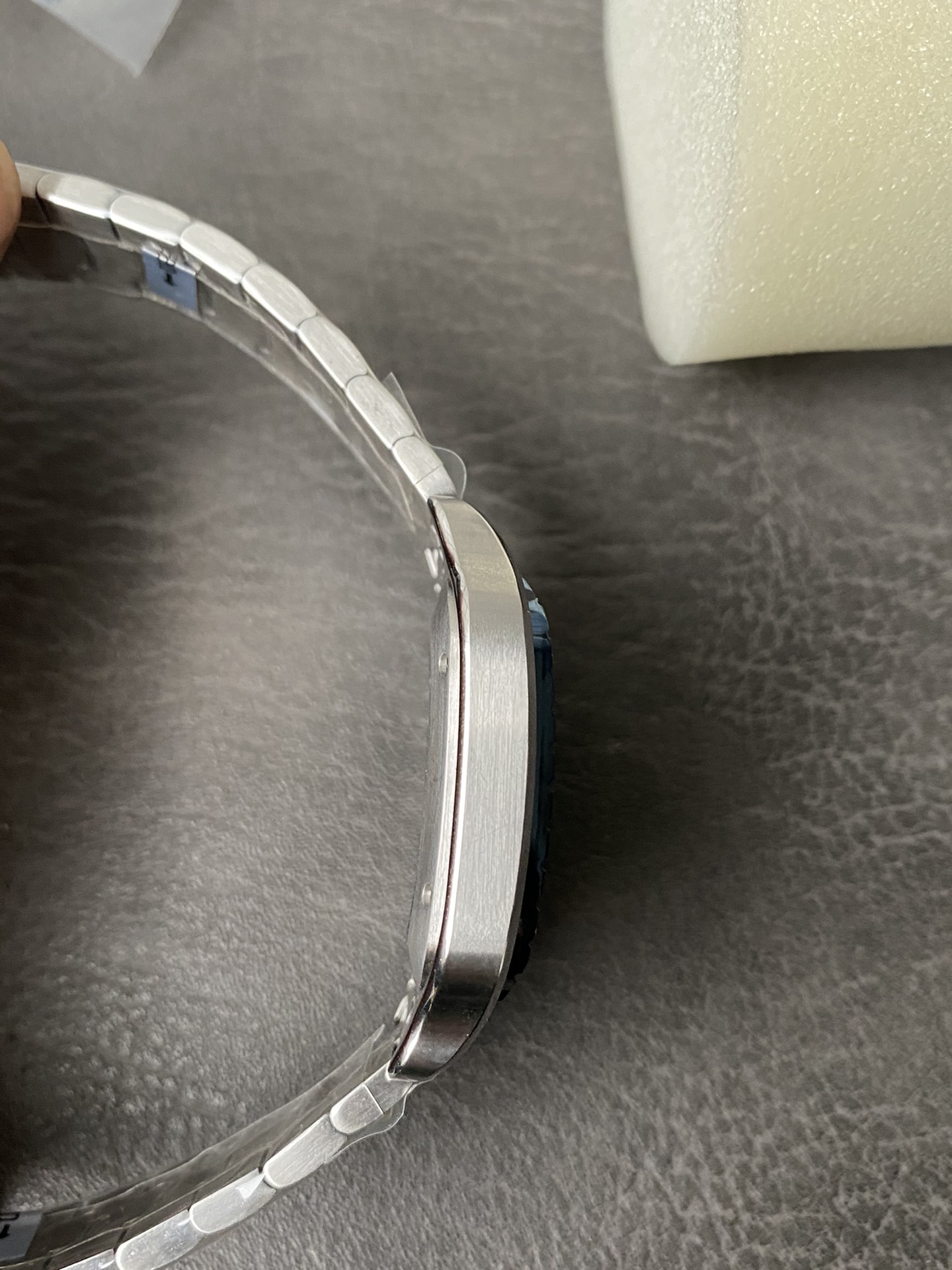 Super Clone 1:1 Cartier Santos De Cartier Blue Bezel / White Dial / Steel Bracelet