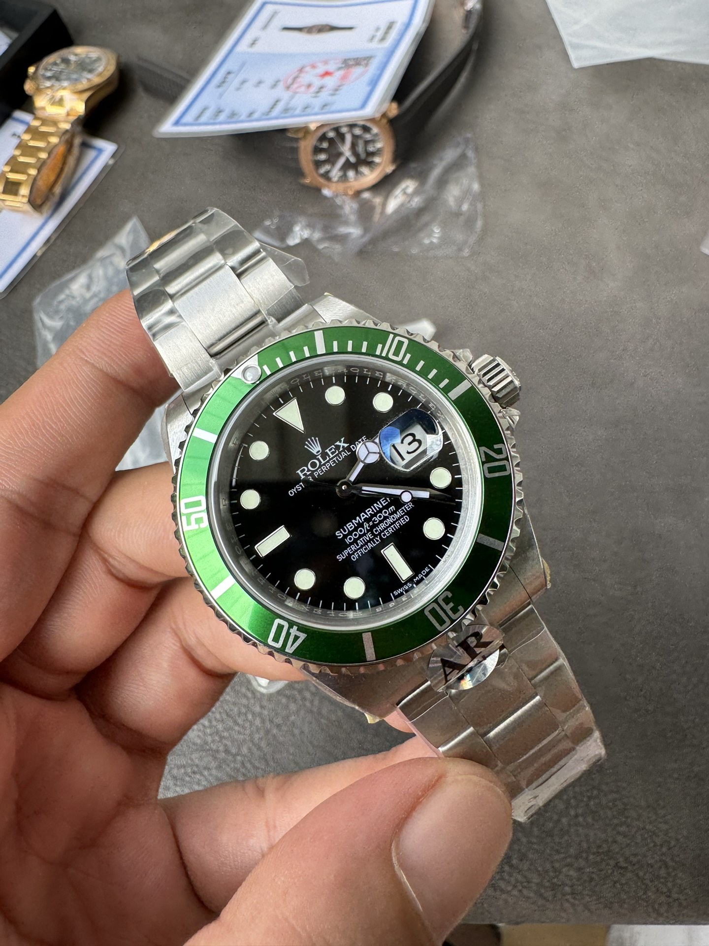 Super Clone 1:1 Rolex Submariner “Kermit” 16610LV / Green Bezel / Black Dial / Date Function / 40mm