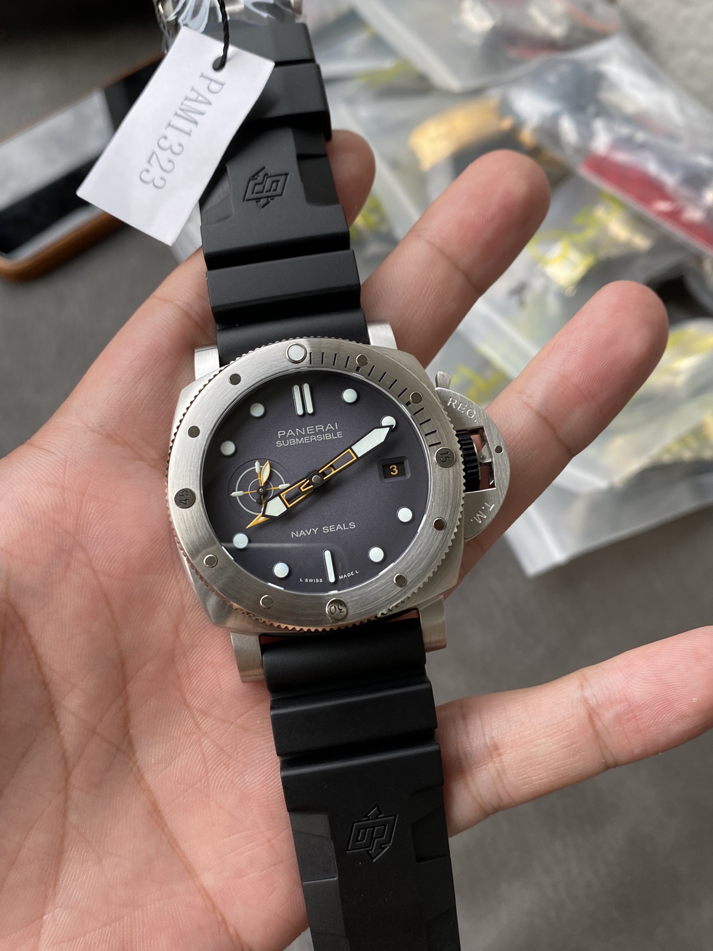 Super Clone 1:1 Panerai Submersible PAM01323 – Navy Seals Edition / Black Dial