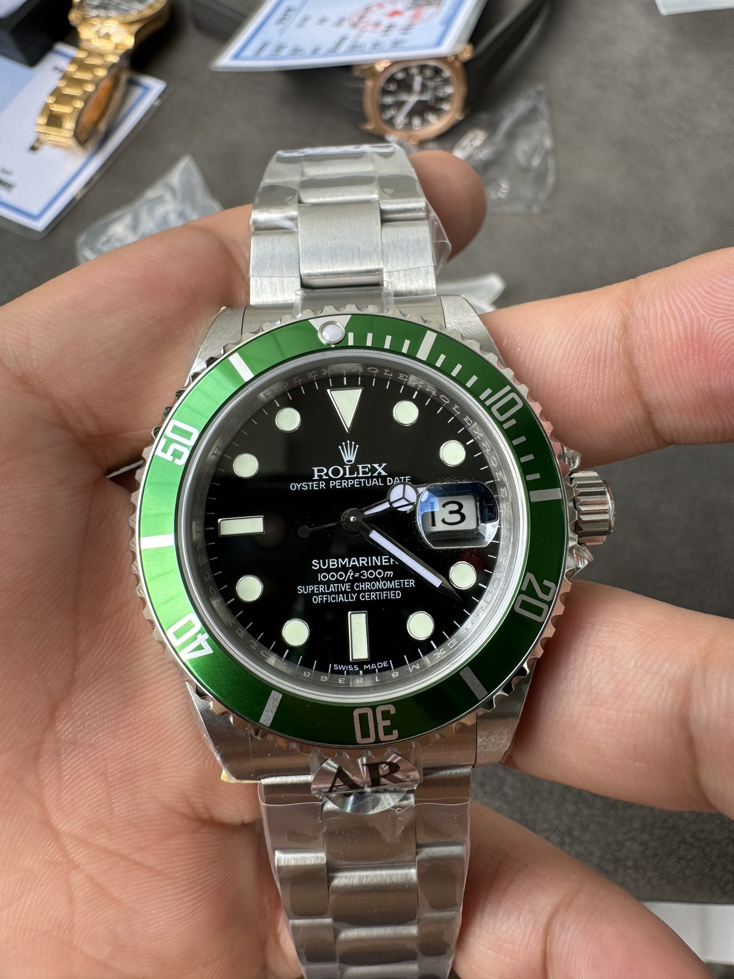 Super Clone 1:1 Rolex Submariner “Kermit” 16610LV / Green Bezel / Black Dial / Date Function / 40mm