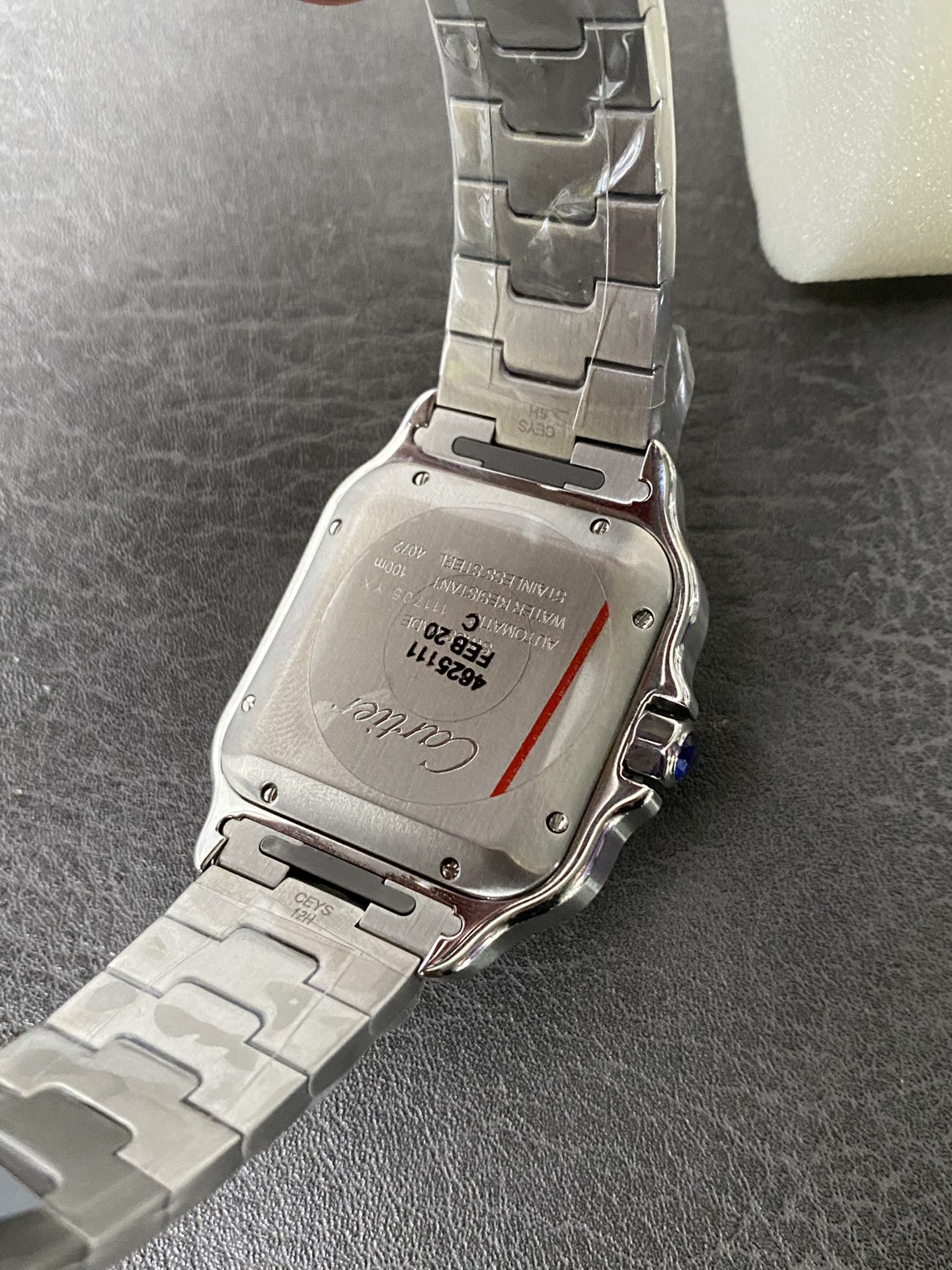 Super Clone 1:1 Cartier Santos De Cartier Blue Bezel / White Dial / Steel Bracelet