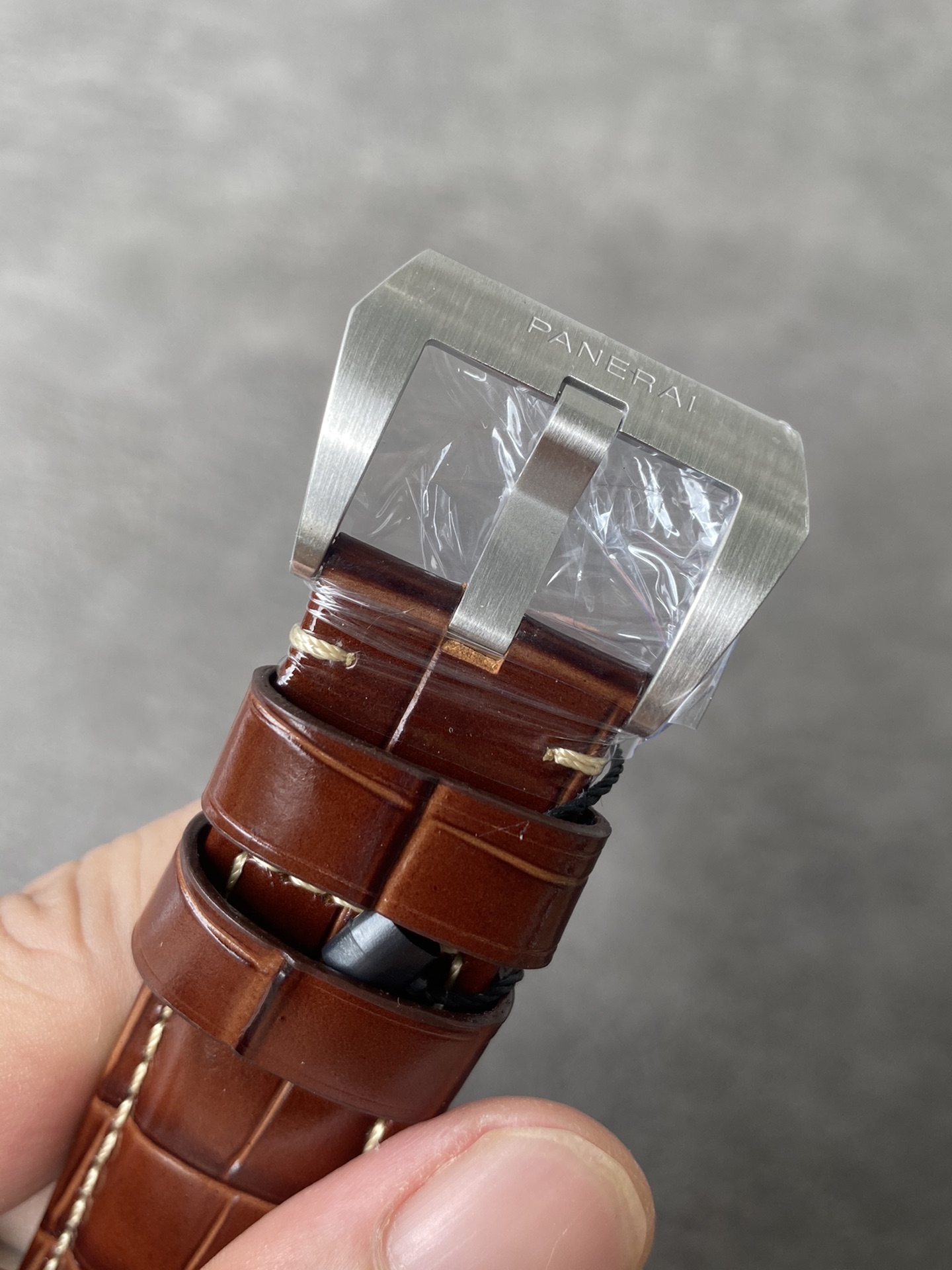 Super Clone 1:1 Panerai Luminor Marina PAM01116 – Green Dial / Polished Steel / Blue Hands / Brown Crocodile Leather Strap / 44mm