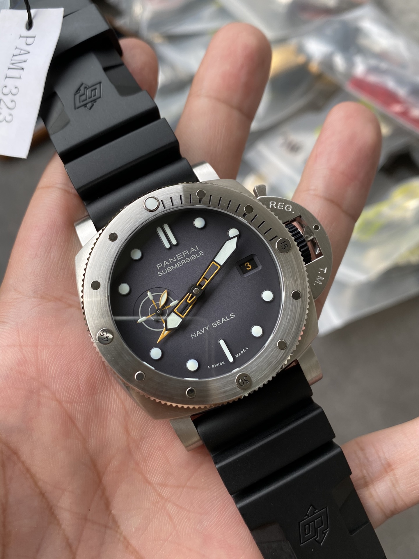 Super Clone 1:1 Panerai Submersible PAM01323 – Navy Seals Edition / Black Dial