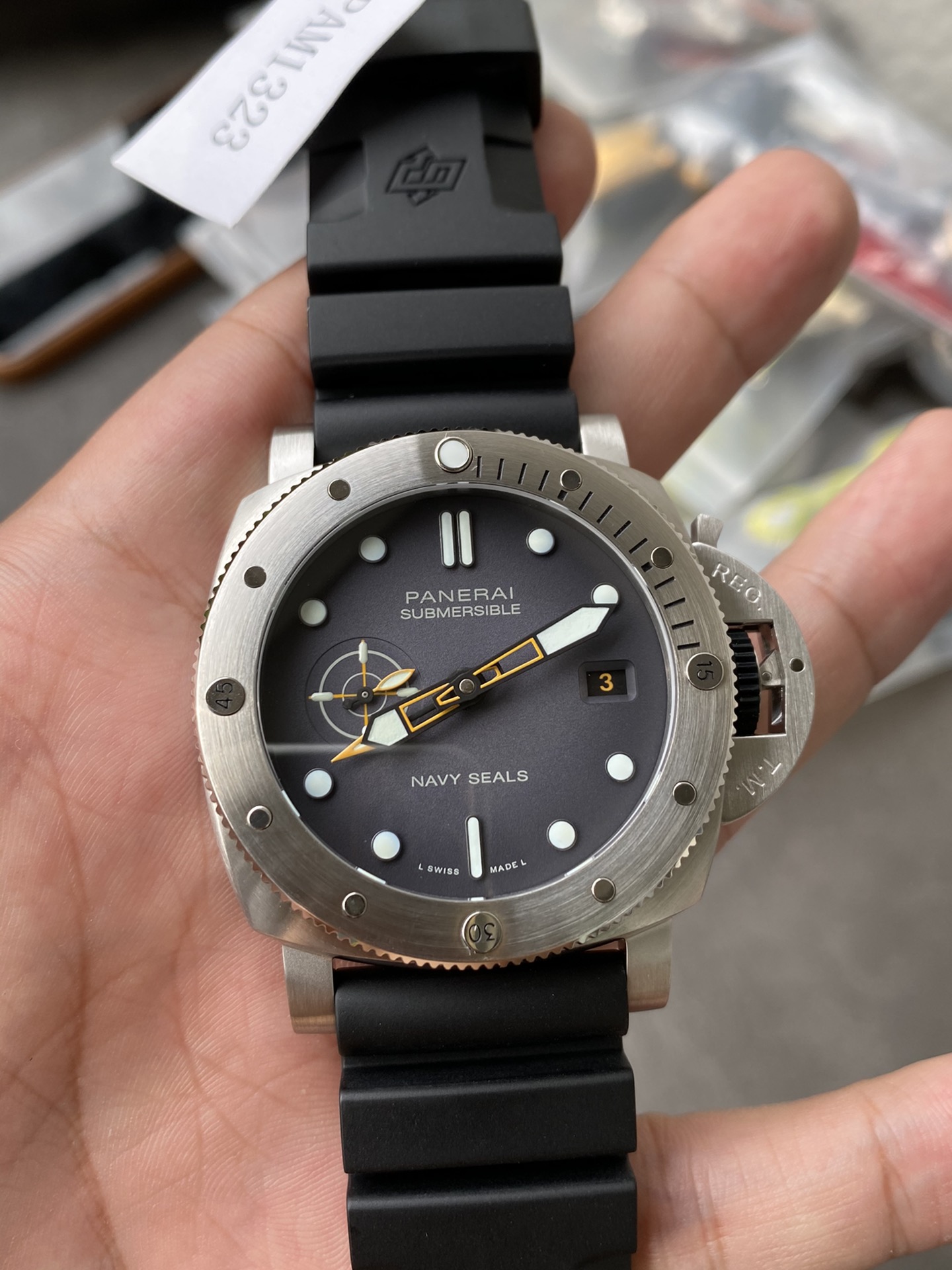 Super Clone 1:1 Panerai Submersible PAM01323 – Navy Seals Edition / Black Dial