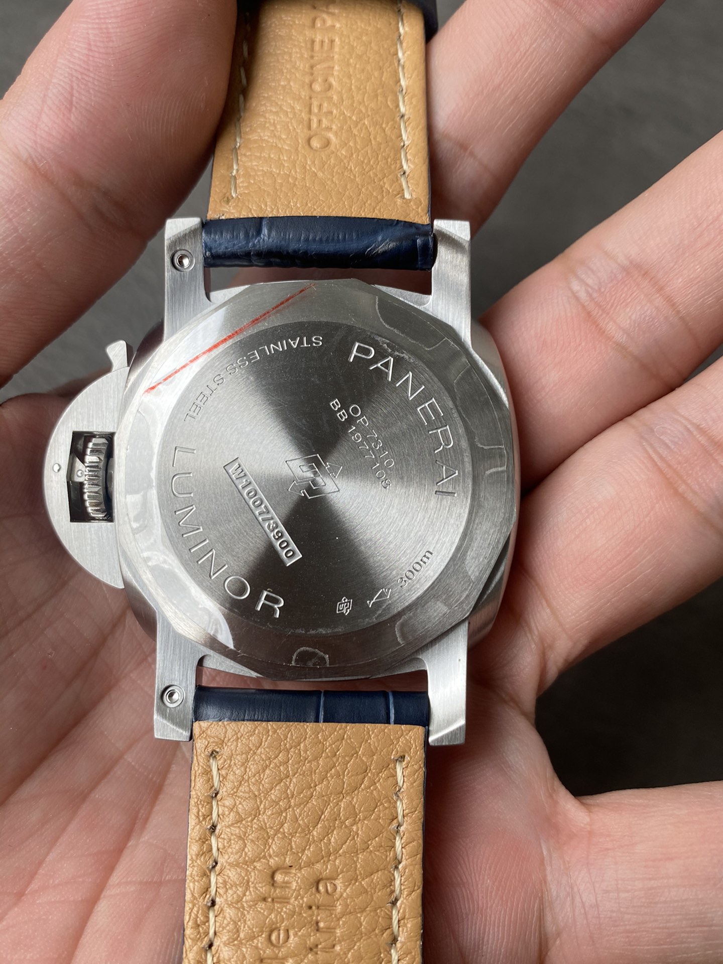 Super Clone 1:1 Panerai Luminor Marina PAM01313 – Blue Sunburst Dial / Stainless Steel Case / Blue Crocodile Leather Strap / 44mm