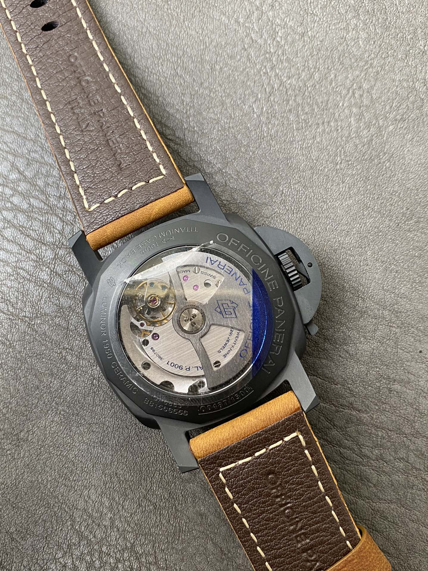 Super Clone 1:1 Panerai Luminor GMT PAM00441 – Black Ceramica Case / Tobacco Brown Leather Strap / 44mm