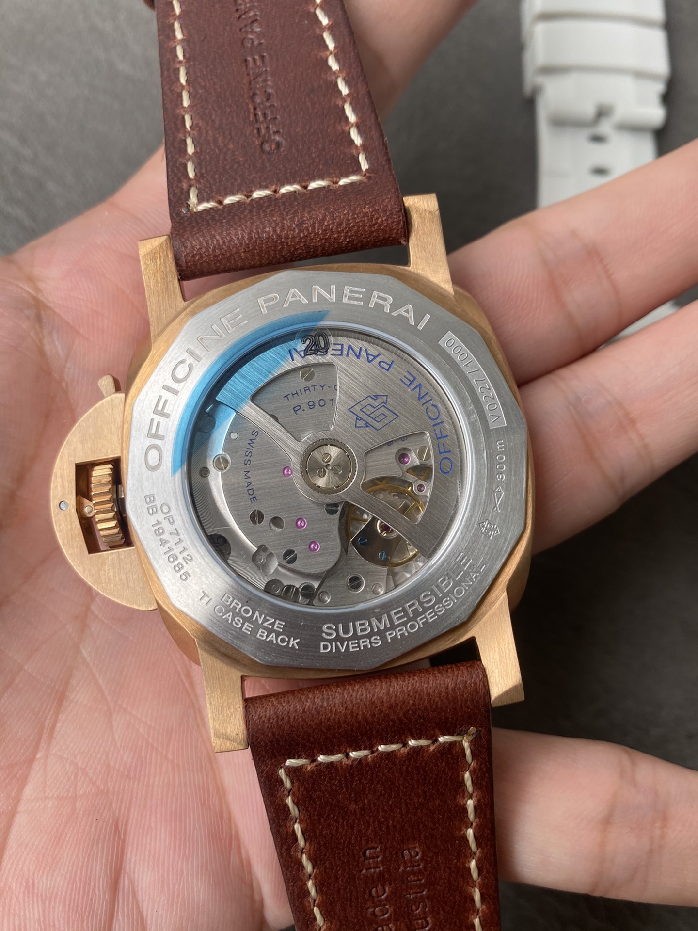Super Clone 1:1 Panerai Submersible Bronzo PAM00968 – Bronze Case / Brown Ceramic Bezel / Brown Leather Strap