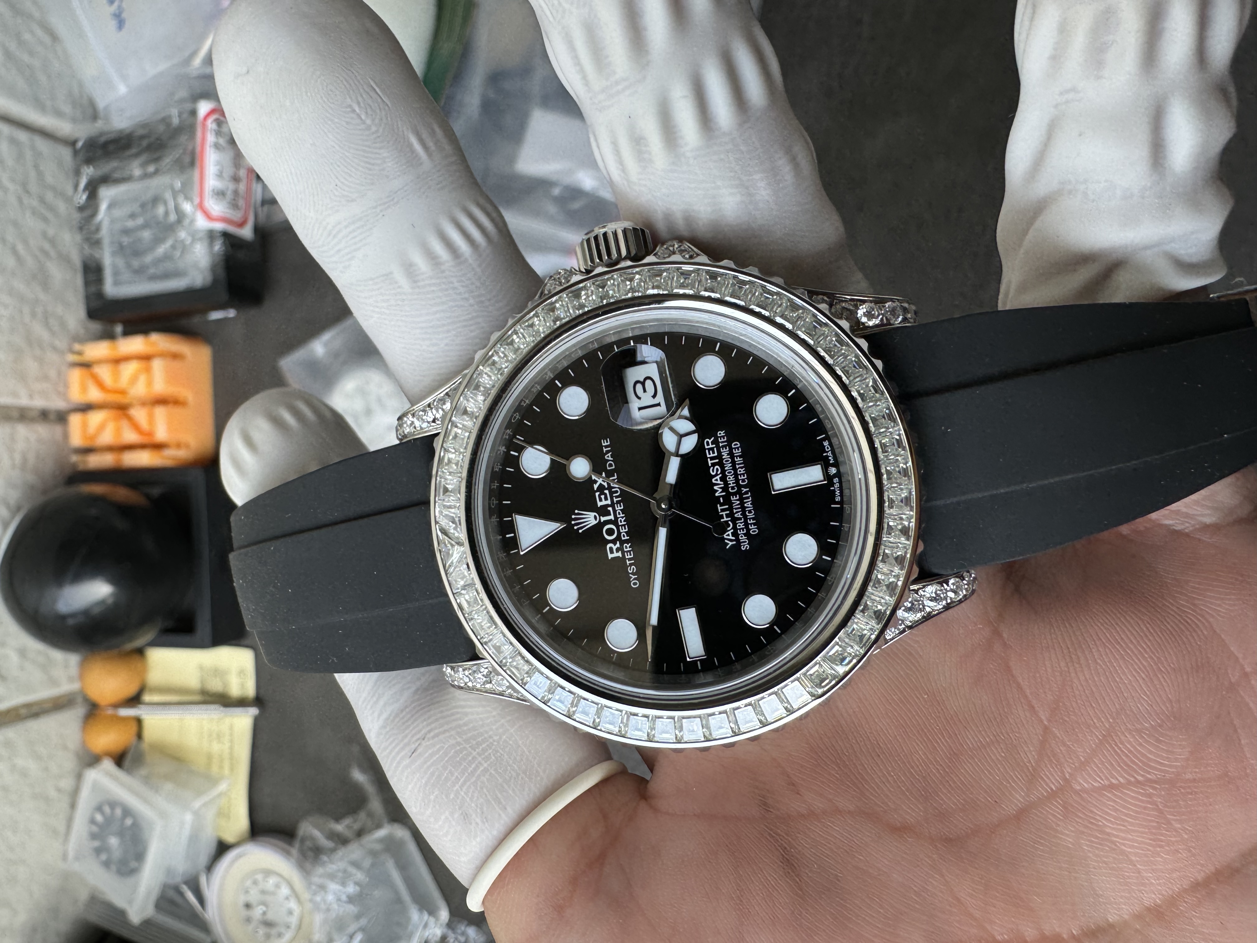 Super Clone 1:1 Rolex Yacht-Master Diamond-set 3235 movement