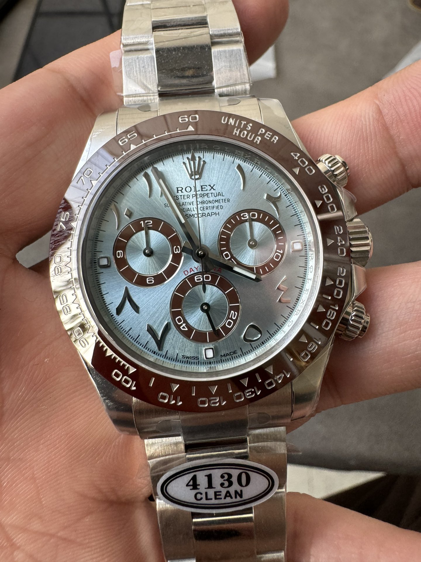 Super Clone Rolex 1:1 Daytona 116506 - Arabic numerals Ice Blue Dial  4130 Movement