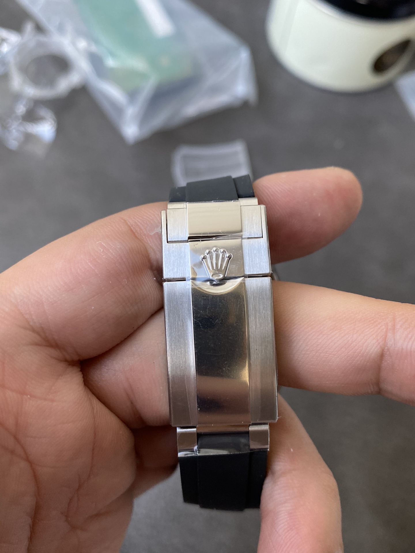 Super Clone Rolex 1:1 Daytona m116519LN Black Diamond Dial Rubber Strap 4130 Movement