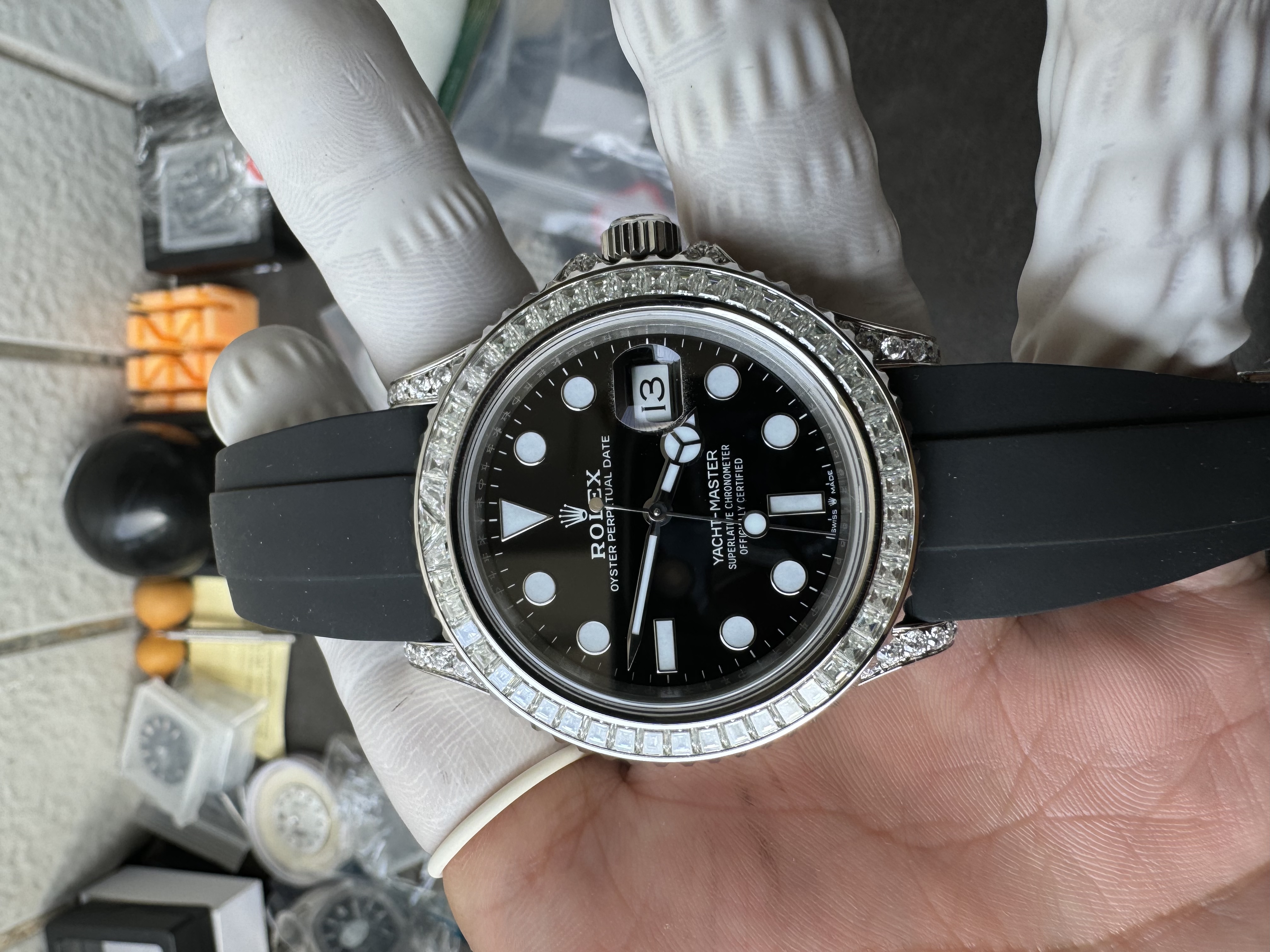 Super Clone 1:1 Rolex Yacht-Master Diamond-set 3235 movement