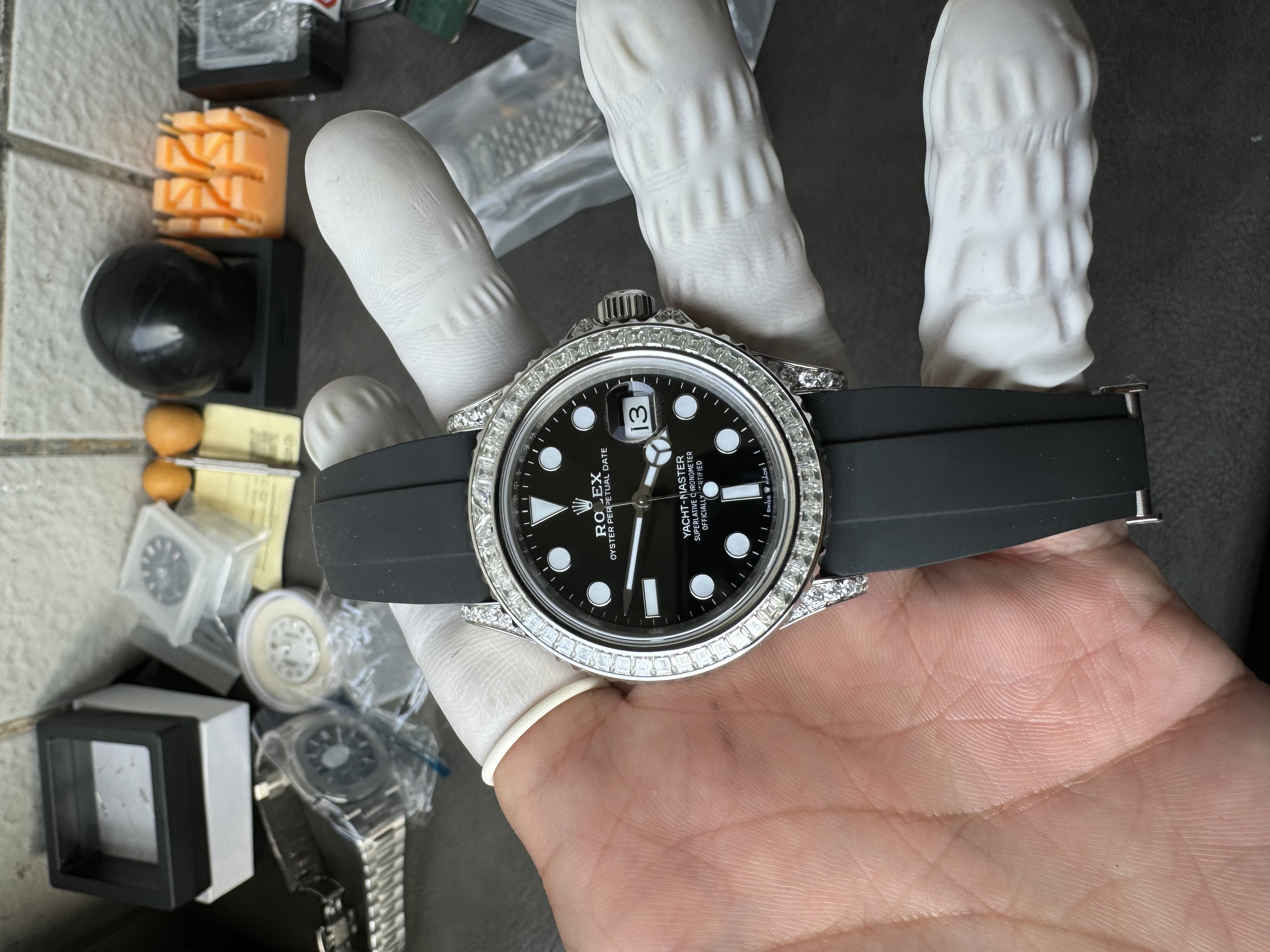 Super Clone 1:1 Rolex Yacht-Master Diamond-set 3235 movement