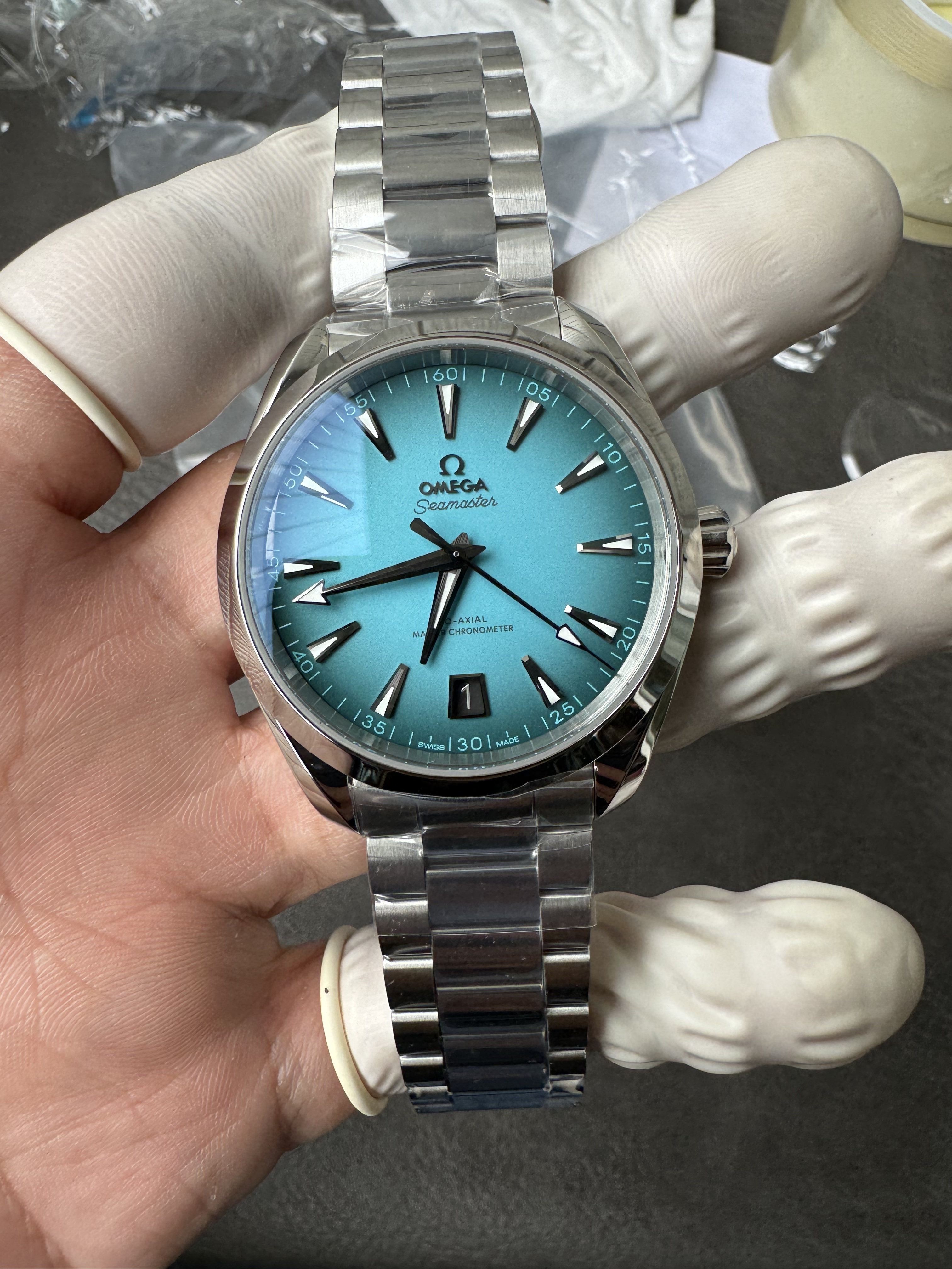 Super Clone OMEGA 1:1 Seamaster Aqua Terra 41mm 2025 Turquoise Gradient Dial