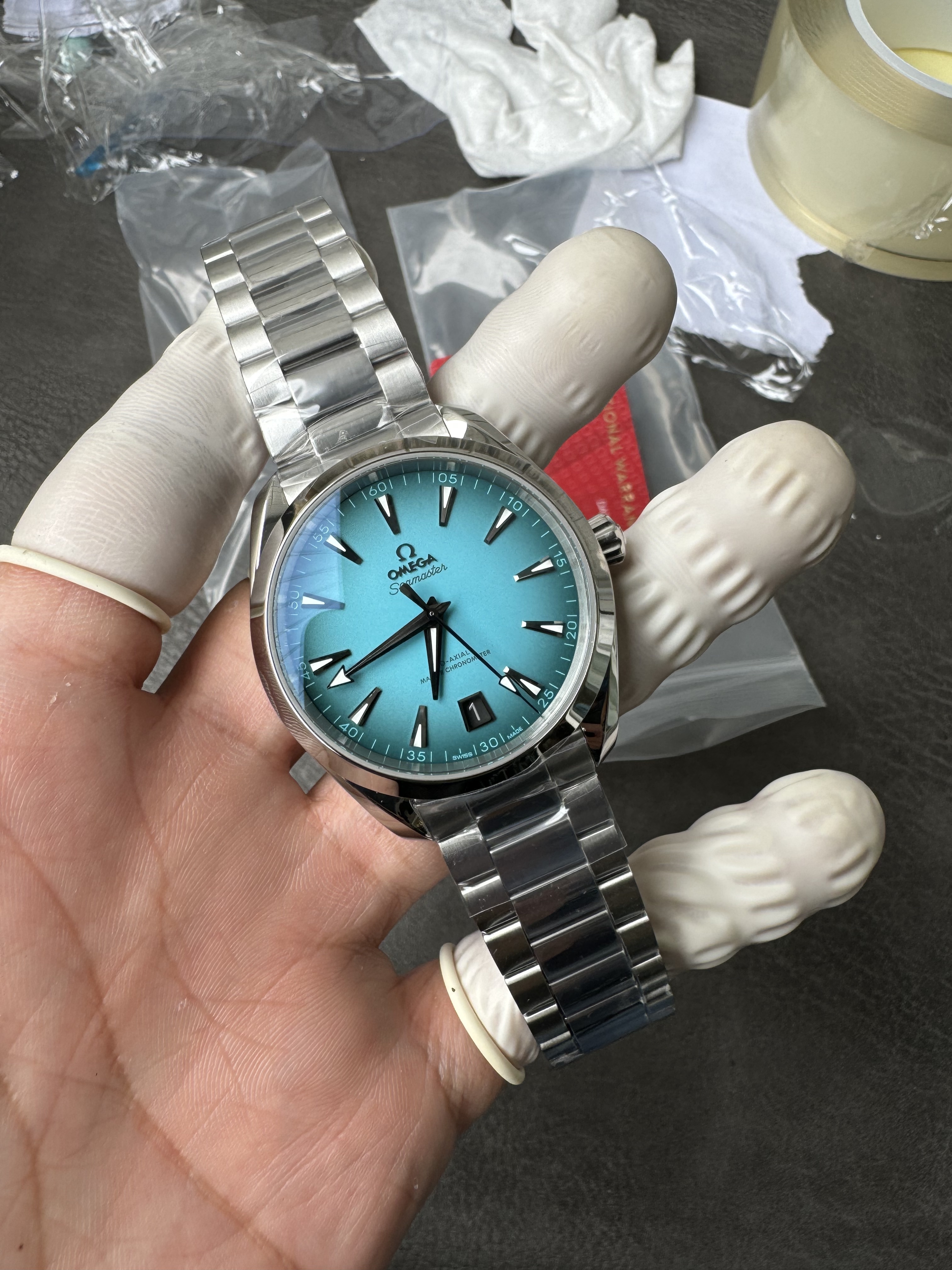 Super Clone OMEGA 1:1 Seamaster Aqua Terra 41mm 2025 Turquoise Gradient Dial