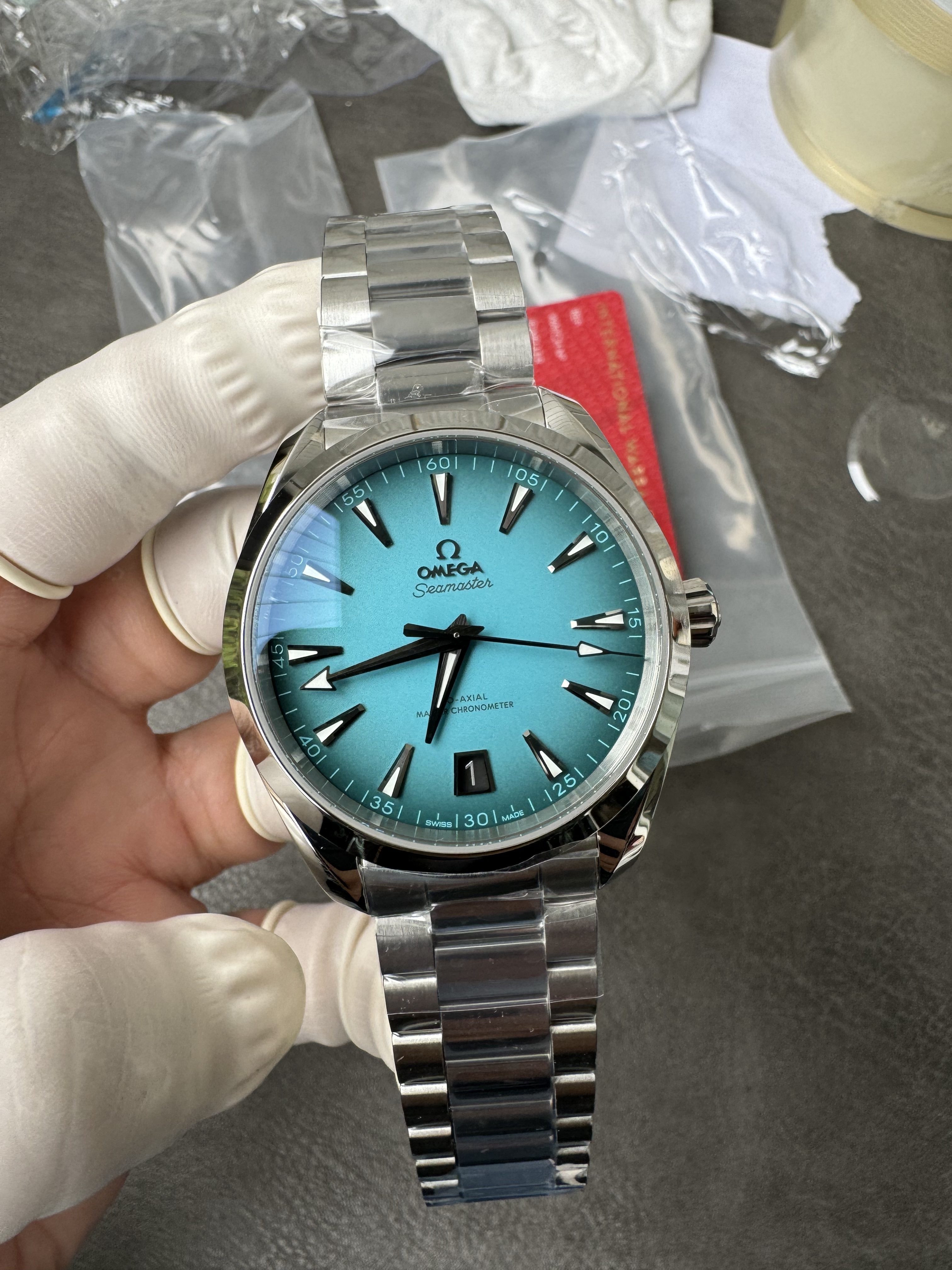 Super Clone OMEGA 1:1 Seamaster Aqua Terra 41mm 2025 Turquoise Gradient Dial