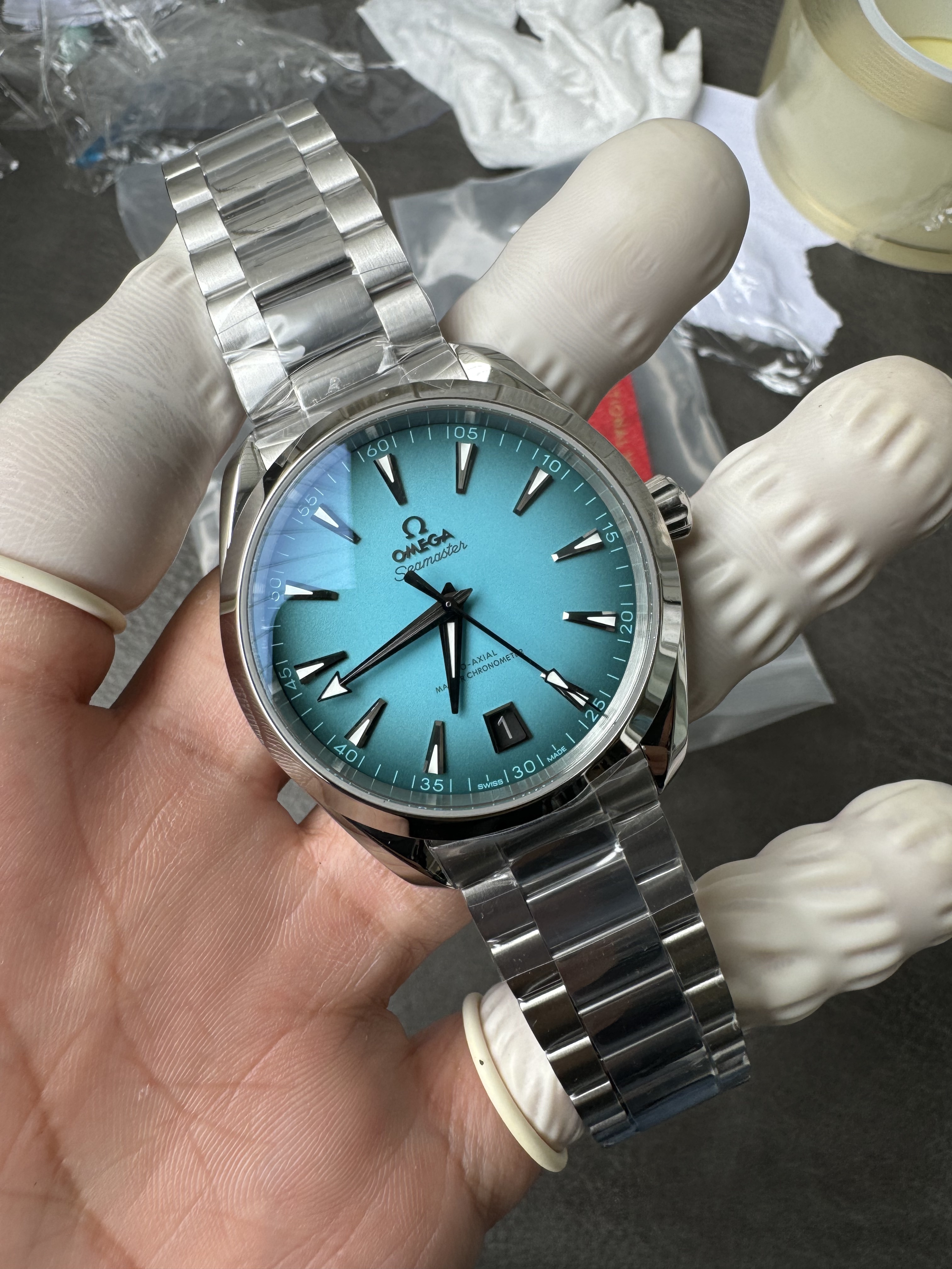 Super Clone OMEGA 1:1 Seamaster Aqua Terra 41mm 2025 Turquoise Gradient Dial