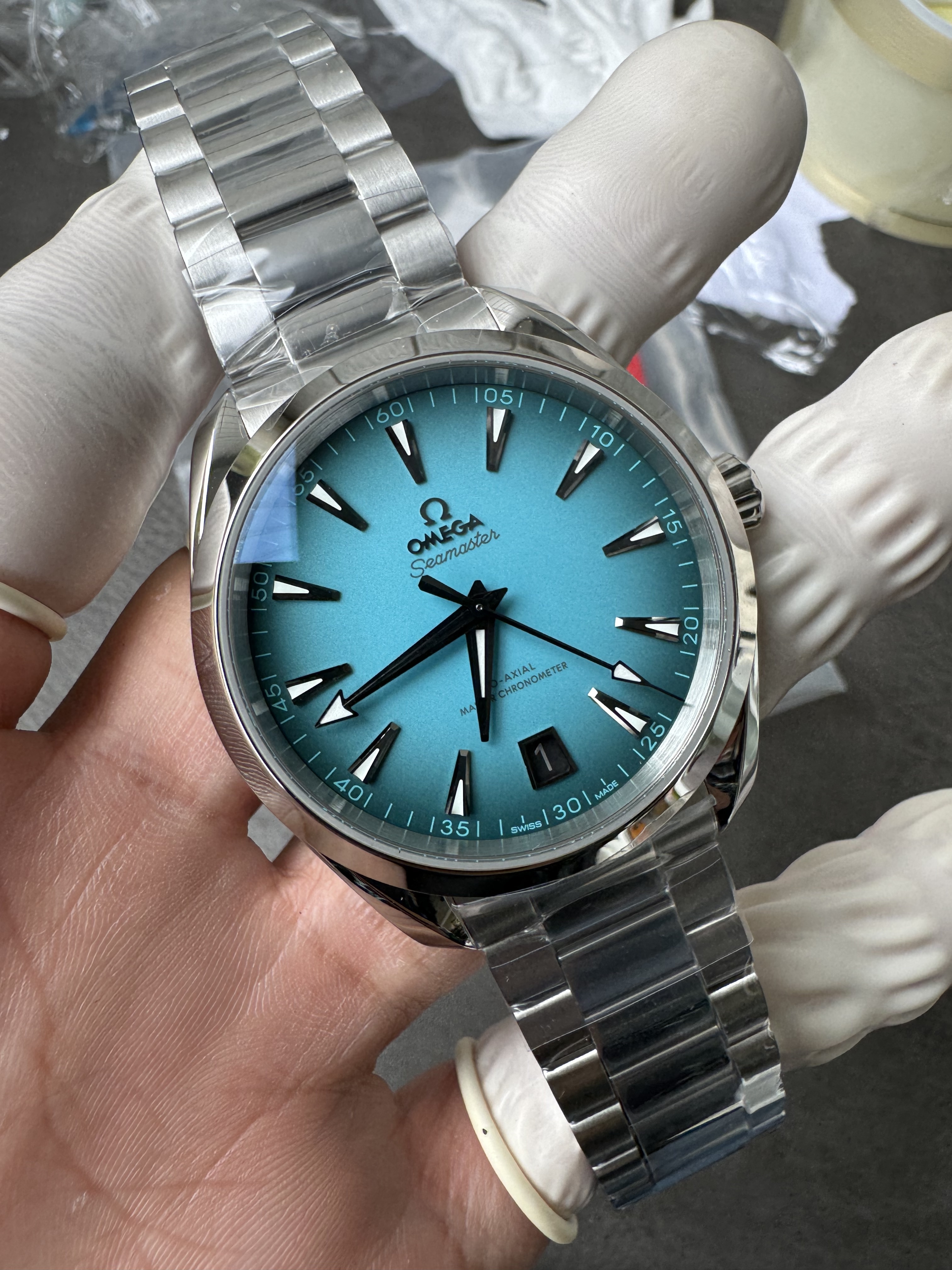 Super Clone OMEGA 1:1 Seamaster Aqua Terra 41mm 2025 Turquoise Gradient Dial
