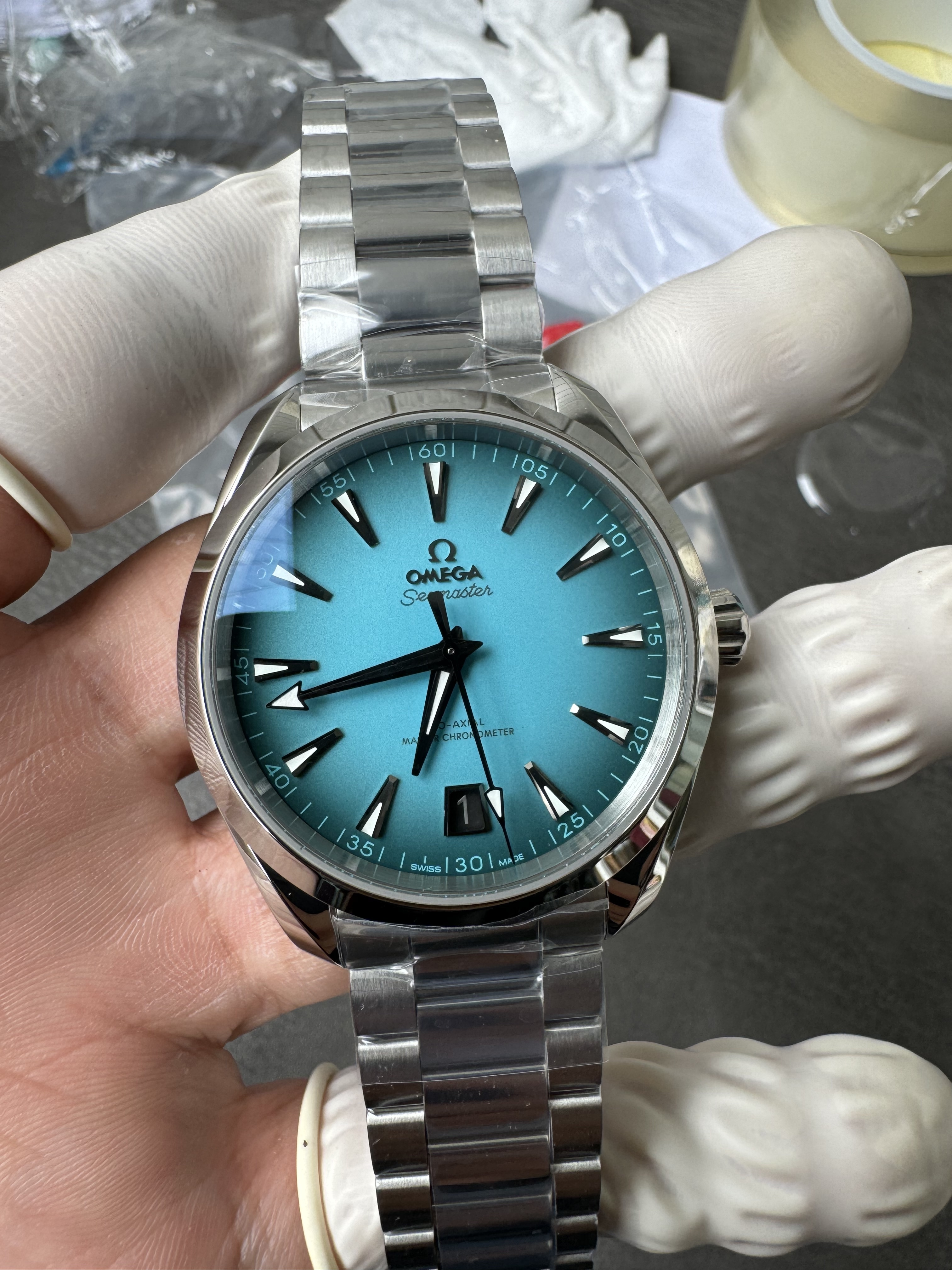 Super Clone OMEGA 1:1 Seamaster Aqua Terra 41mm 2025 Turquoise Gradient Dial