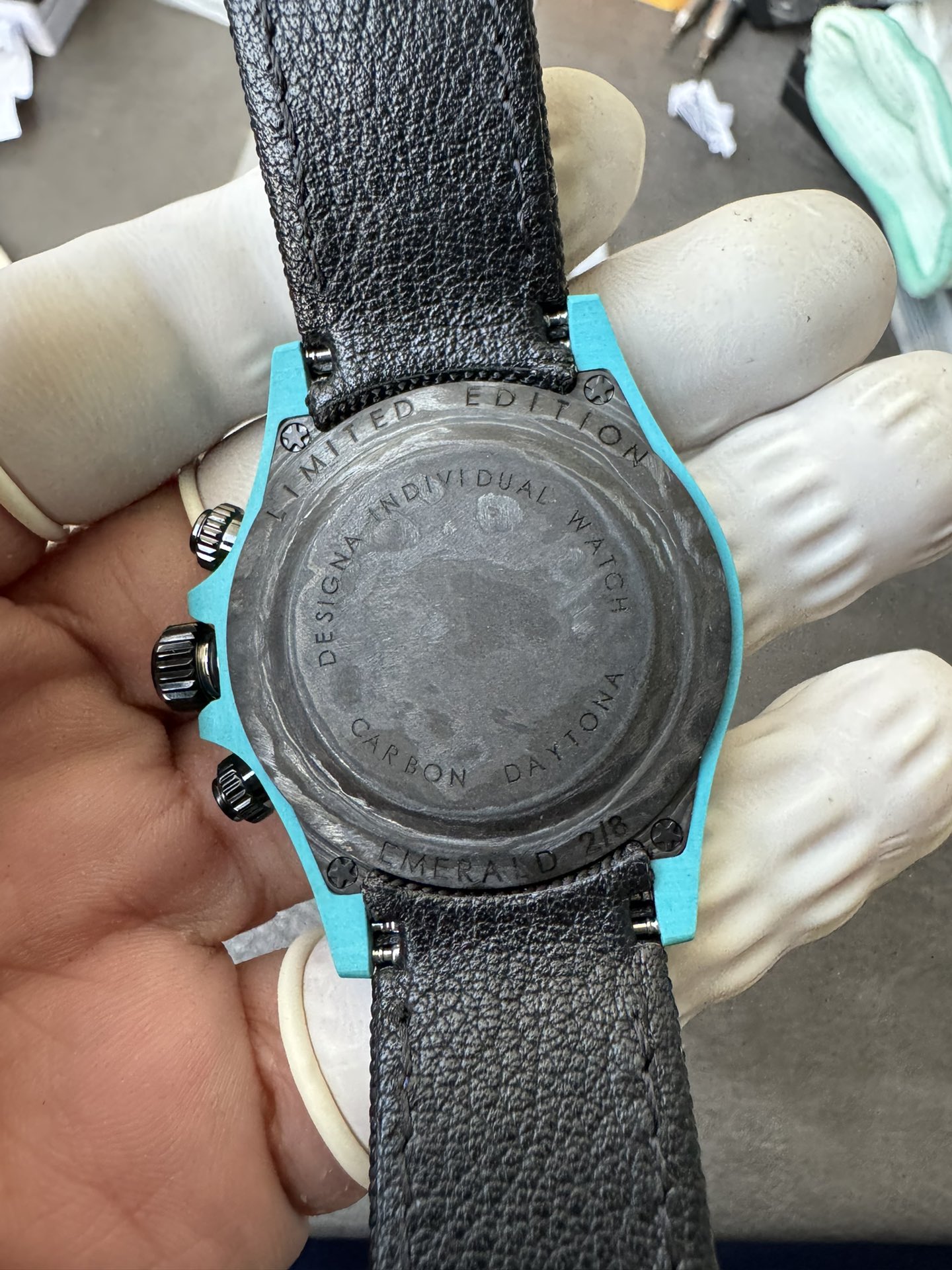 Super Clone Rolex 1:1 Daytona 116500LN - Panda Tiffany Blue Dial Fabric Strap Carbon Fibre Case 4130 Movement