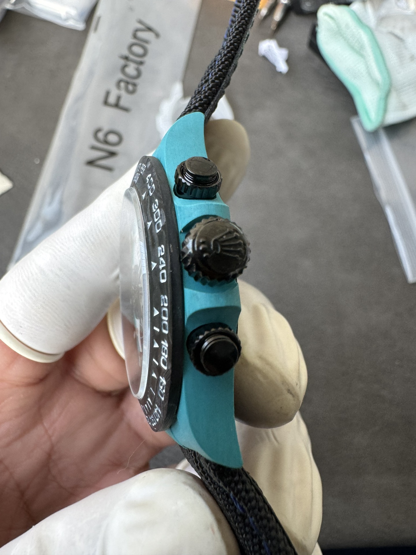 Super Clone Rolex 1:1 Daytona 116500LN - Panda Tiffany Blue Dial Fabric Strap Carbon Fibre Case 4130 Movement