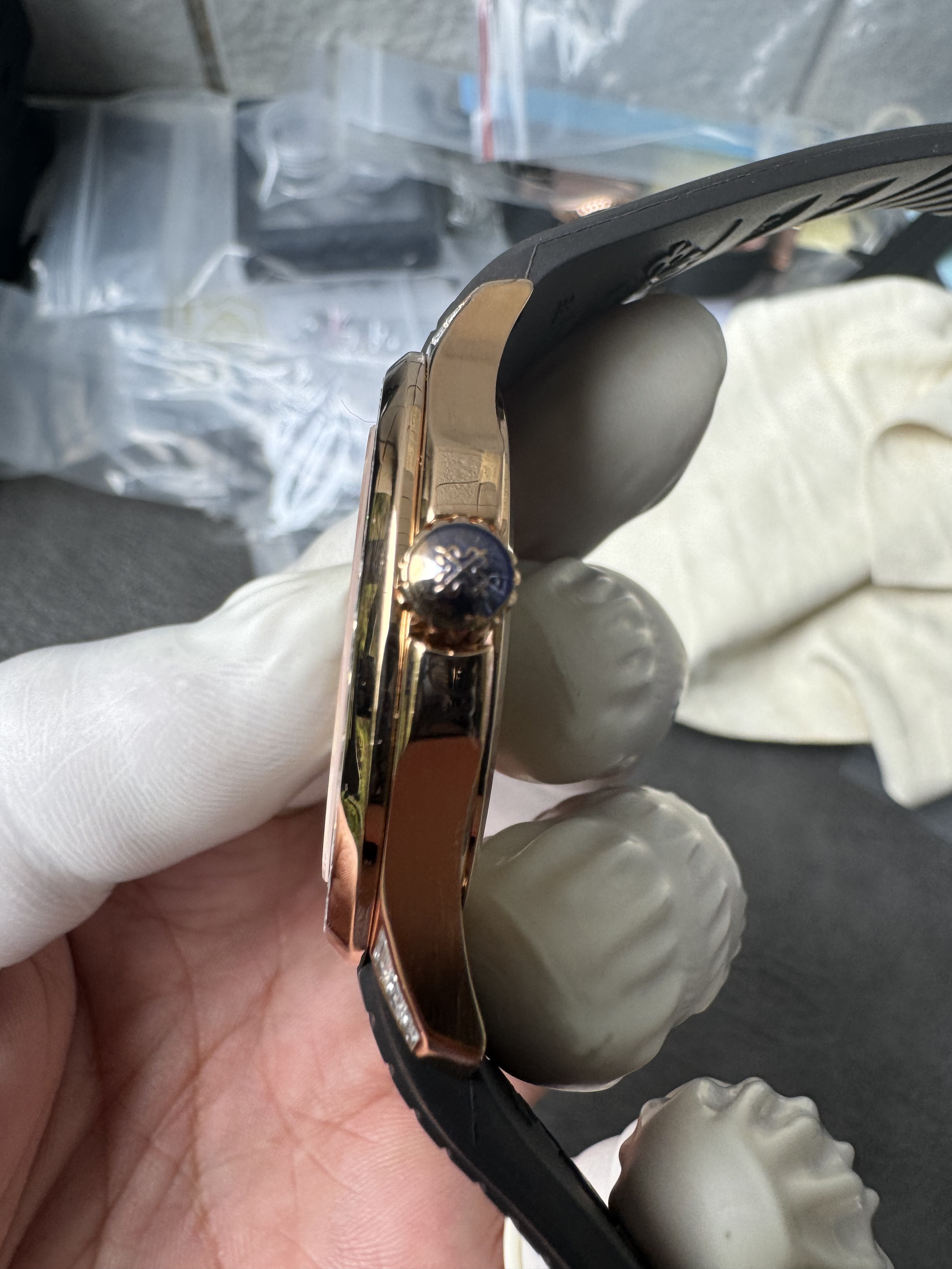 Super Clone 1:1 Patek Philippe Aquanaut 5167R “Grenade” Rose Gold with Full Diamond Bezel & Rubber Strap