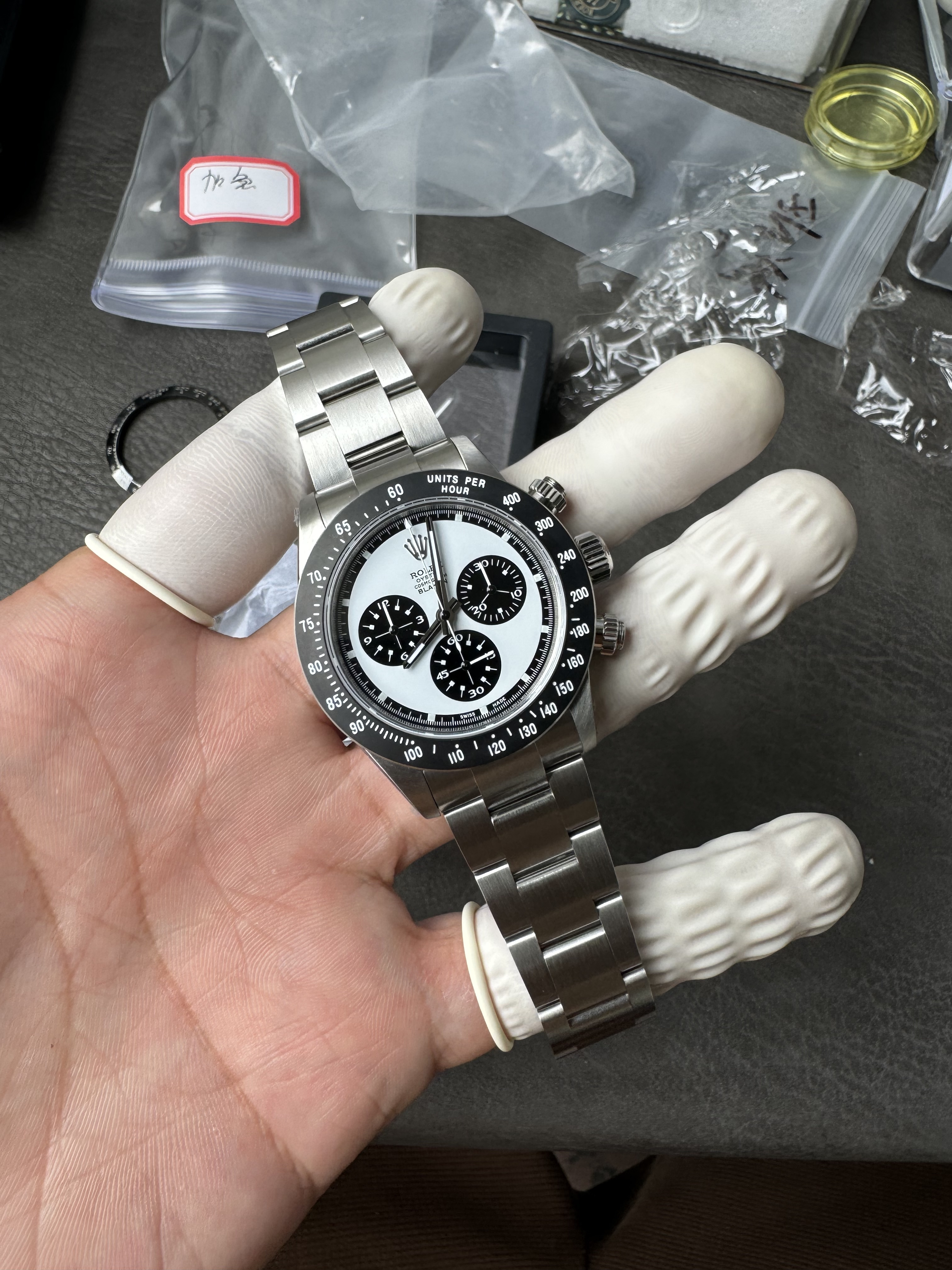 Super Clone 1:1 Rolex Daytona Blaken Paul Newman Panda Dial – Full Brushed Oyster Bracelet with Ceramic Bezel