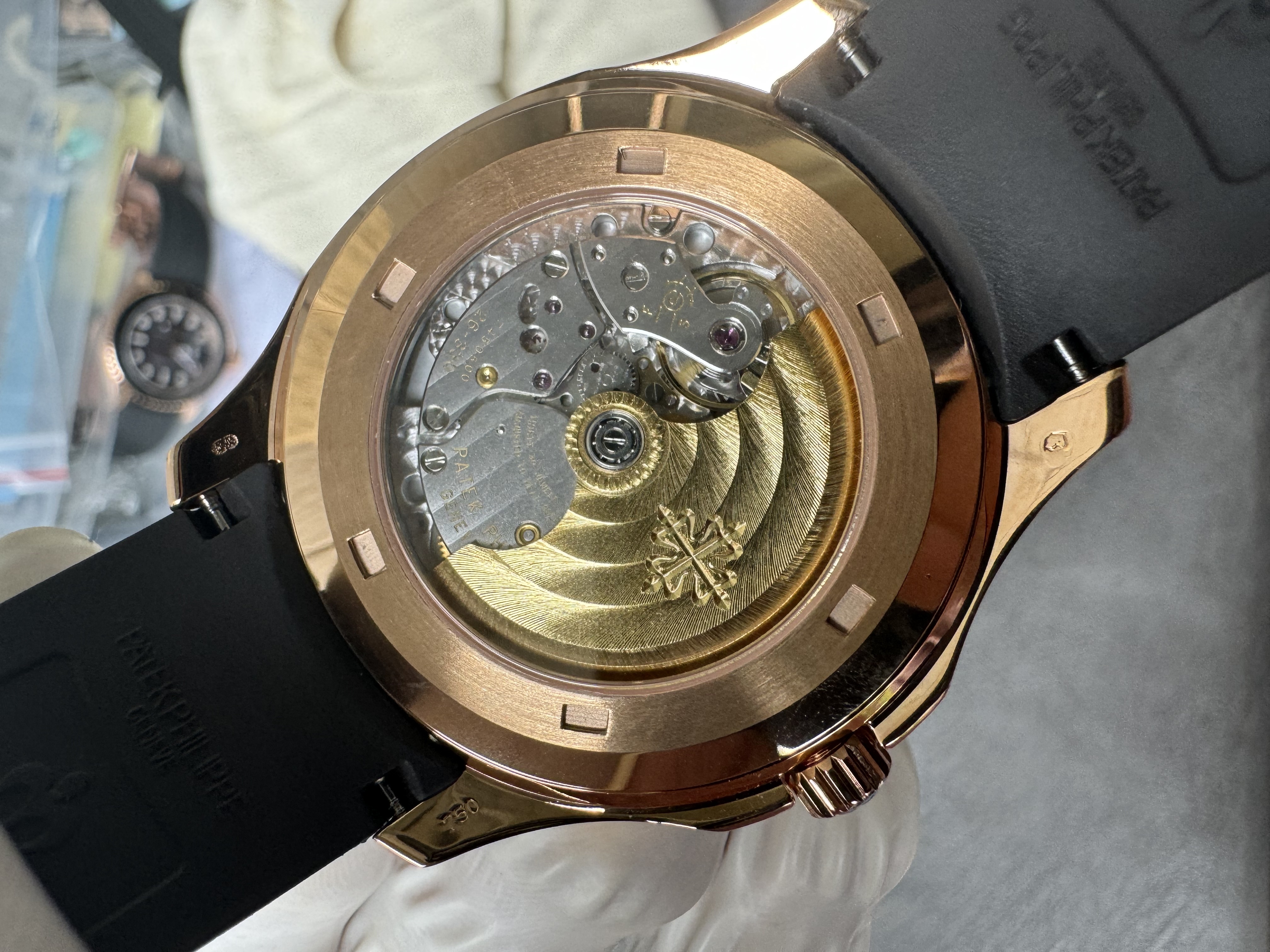 Super Clone 1:1 Patek Philippe Aquanaut 5167R “Grenade” Rose Gold with Full Diamond Bezel & Rubber Strap
